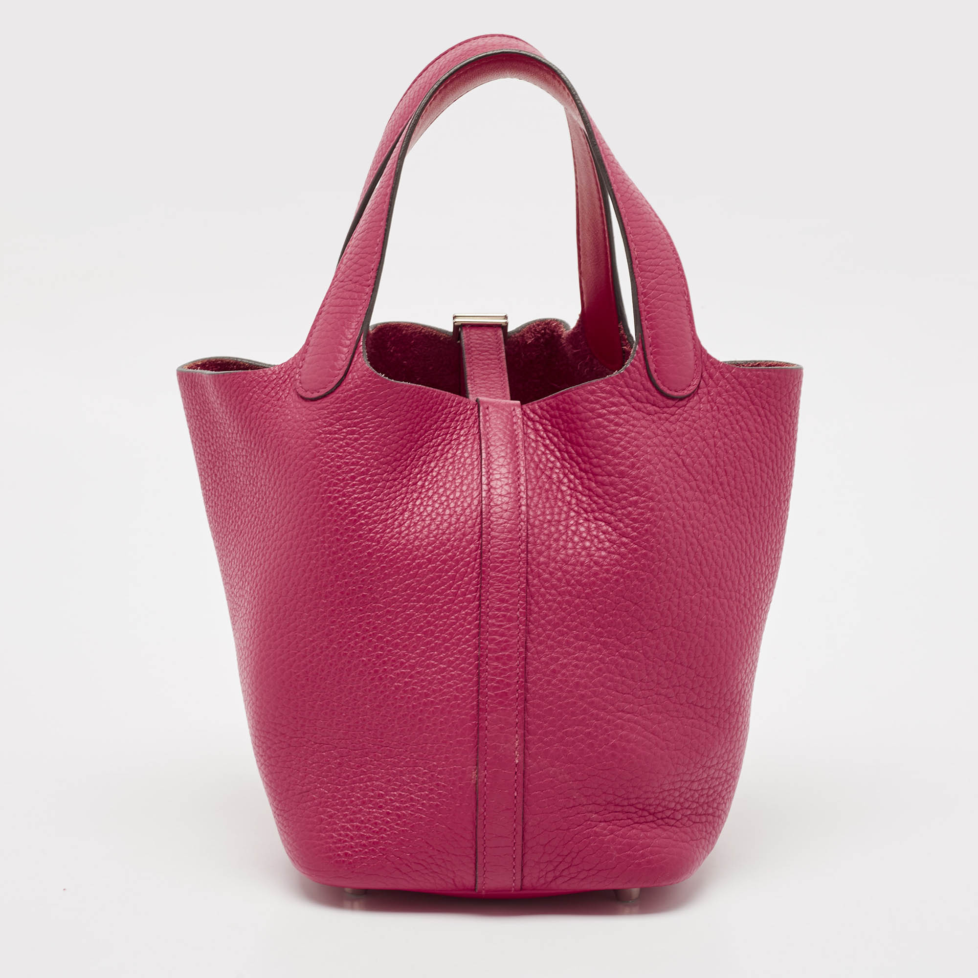 Hermes Rose Mexico/Rouge Coeur Taurillon Clemence Leather Picotin Lock 18 Bag 