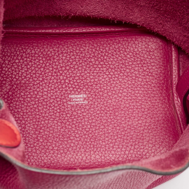 Hermes Rose Mexico/Rouge Coeur Taurillon Clemence Leather Picotin Lock 18 Bag 