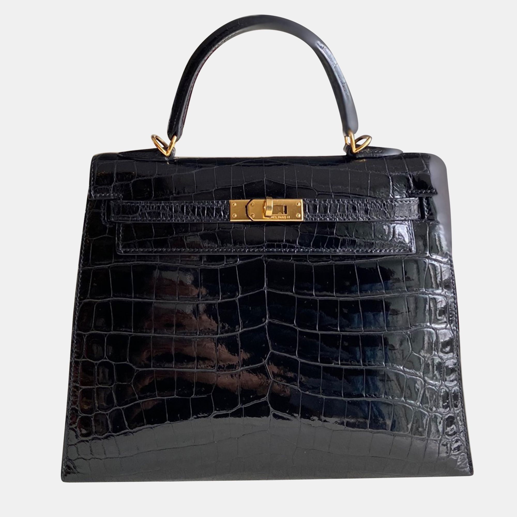 

Hermes Black Crocodile Leather Kelly 25 bag