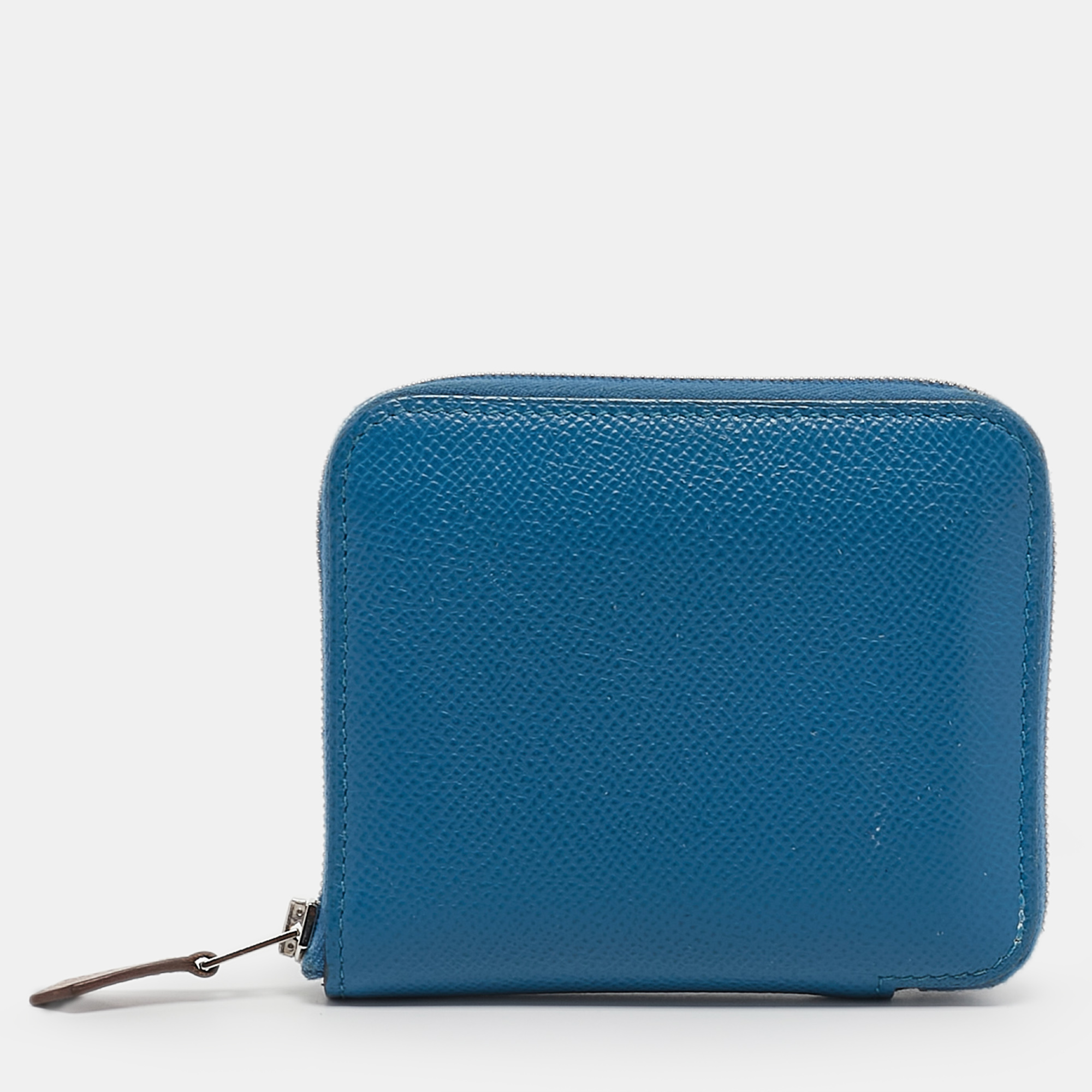 

Hermes Bleu Zellige Epsom Leather Silk'In Compact Wallet, Blue