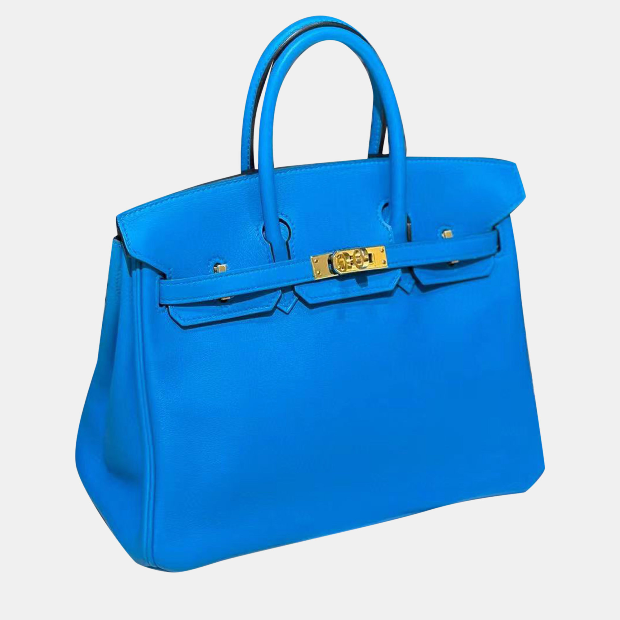 

Hermes Blue Swift Leather Birkin 25 Tote Bag