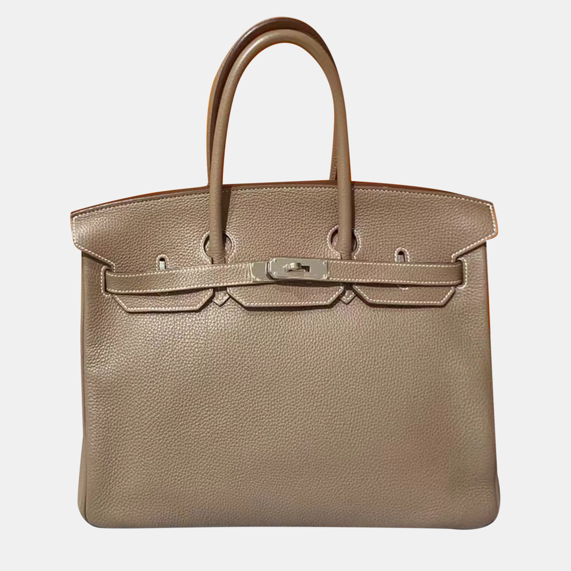 

Hermes Etoupe Togo Leather Birkin 35 Tote Bag, Brown