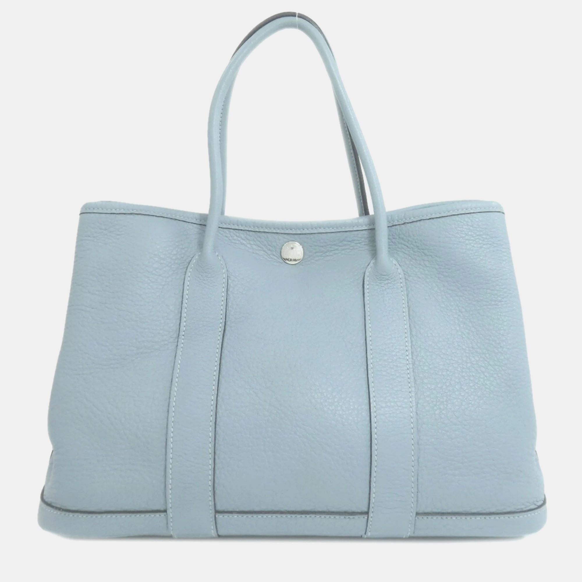 Pre-owned Hermes Light Blue Negonda Leather Garden Tpm Tote Bag