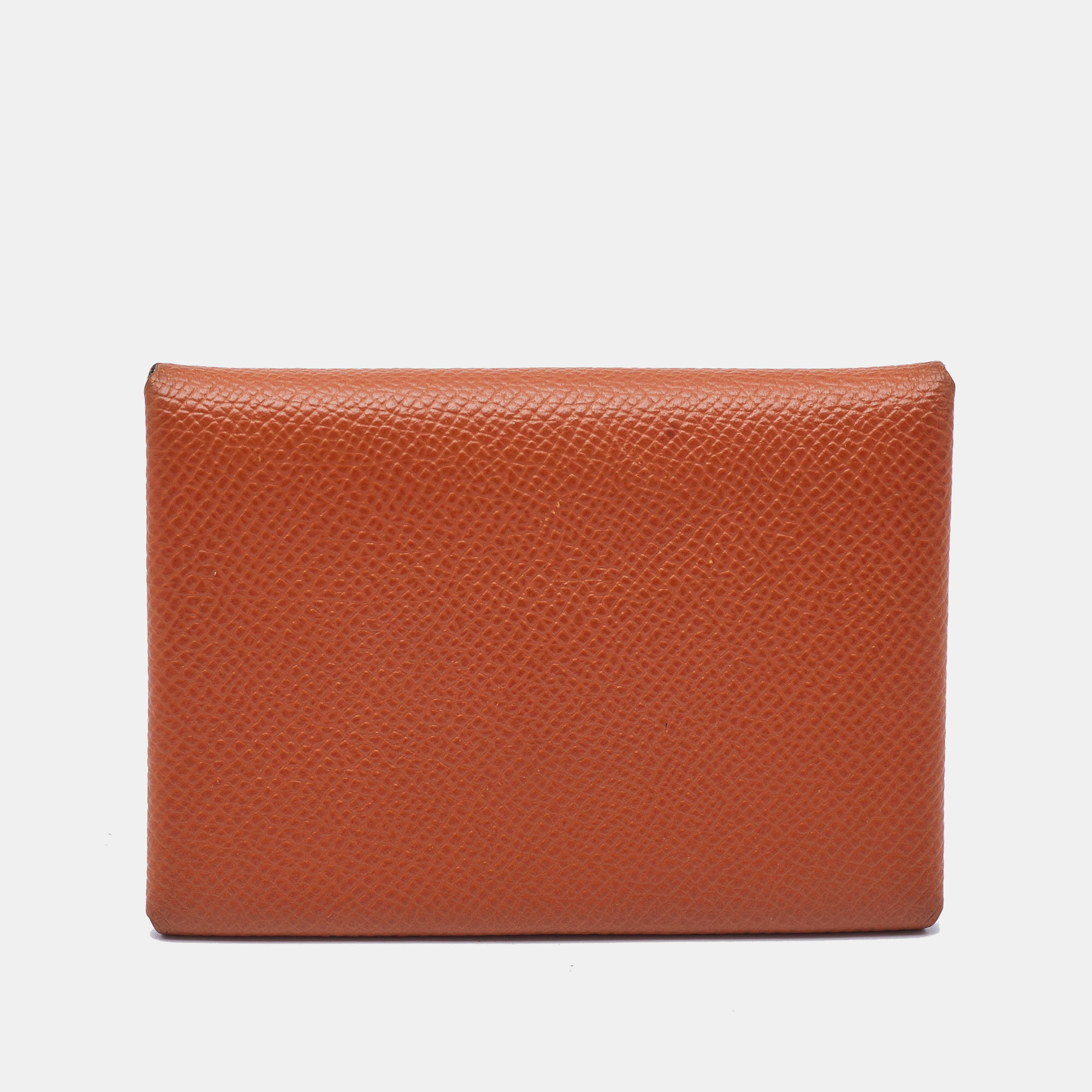 

Hermès Terre Battue Epsom Leather Calvi Duo Card Holder, Orange