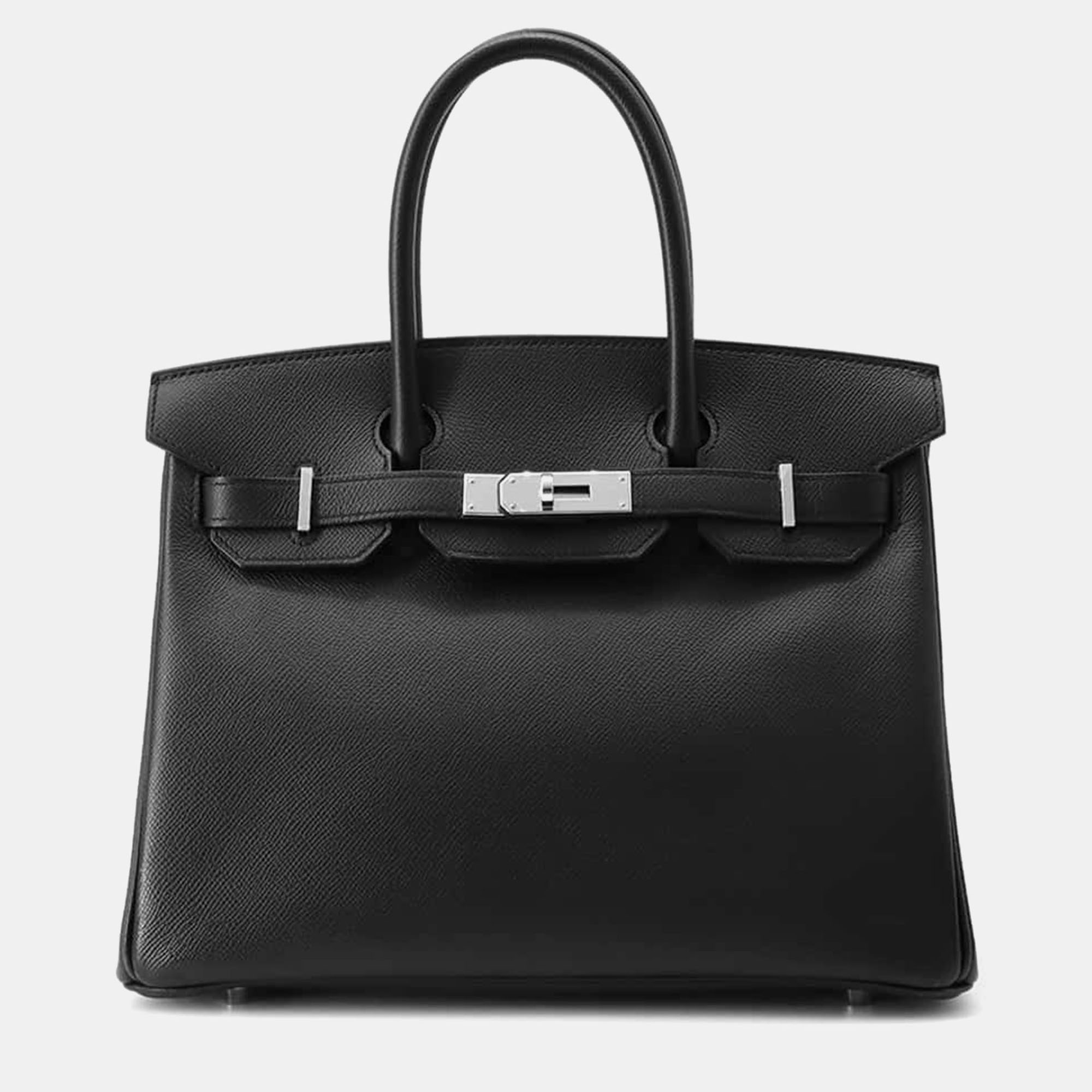 

Hermes Black Epsom Leather Birkin 30 Handbag
