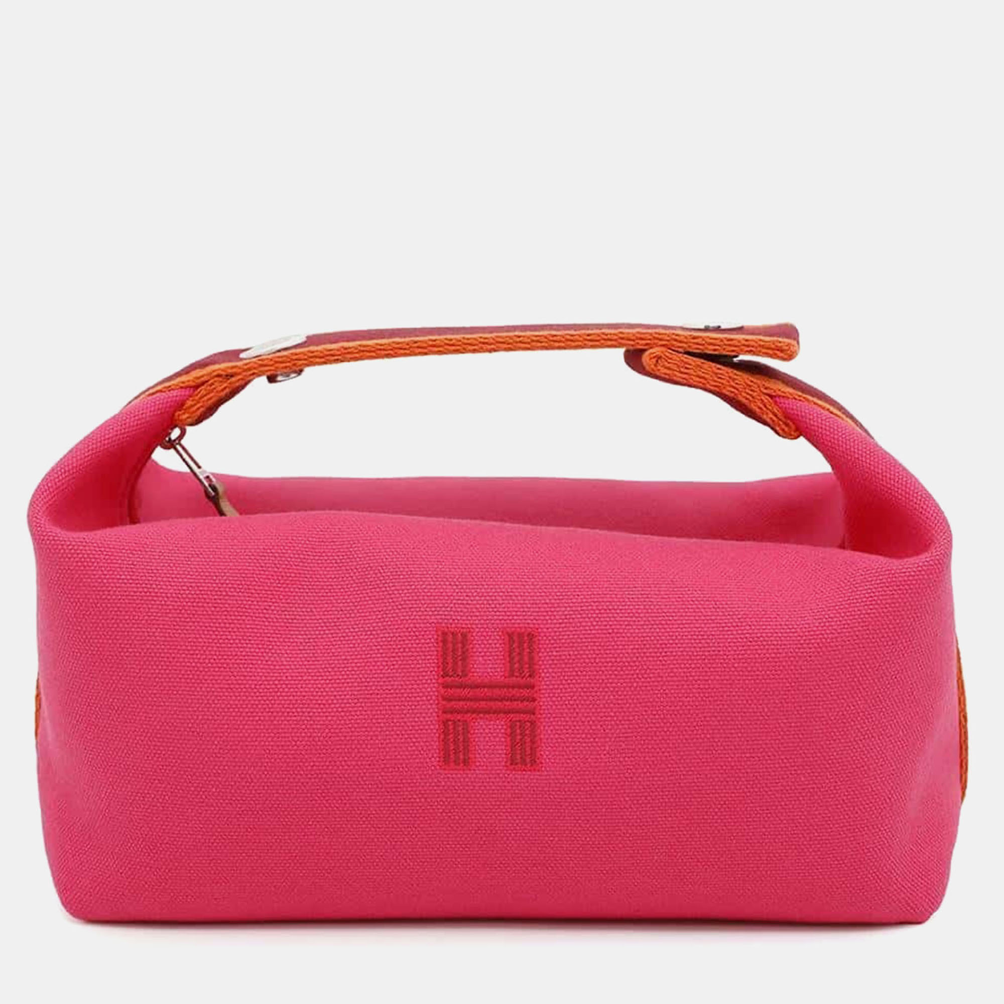 

Hermes Canvas Bride-a-Brac Hibiscus Pm Bag, Pink