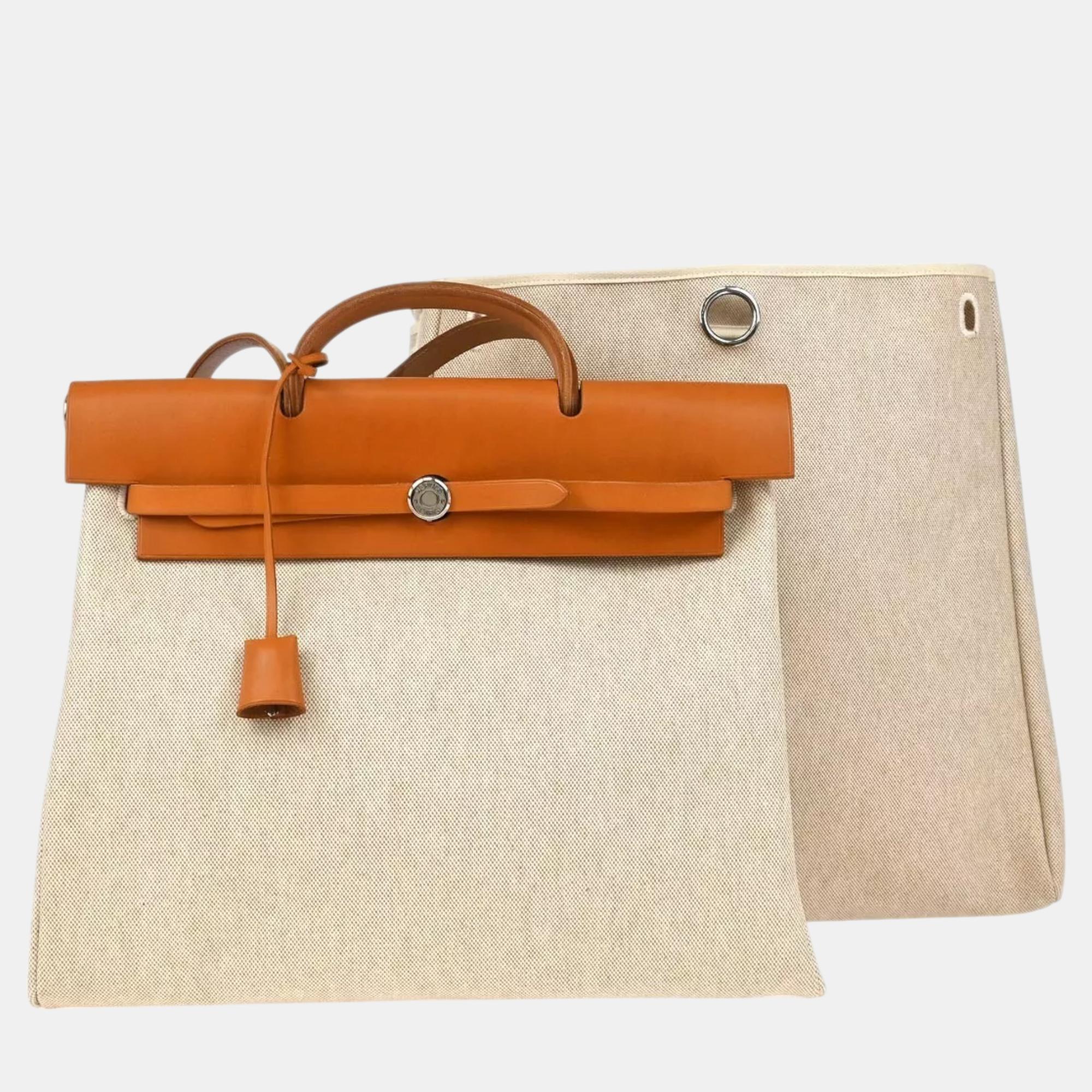 

Hermes Beige Toile H Herbag MM Shoulder Bag