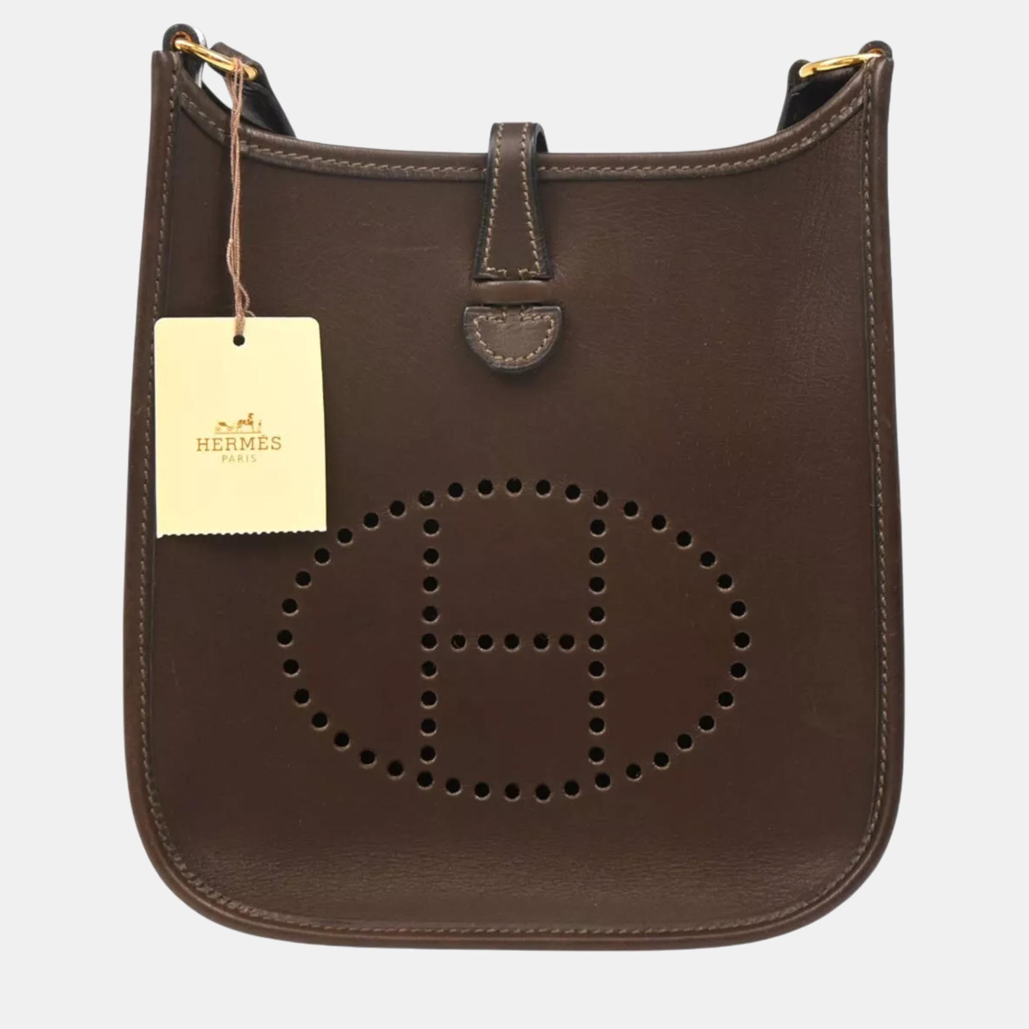 

Hermes Havane Barenia Evelyne TPM Shoulder Bag, Brown