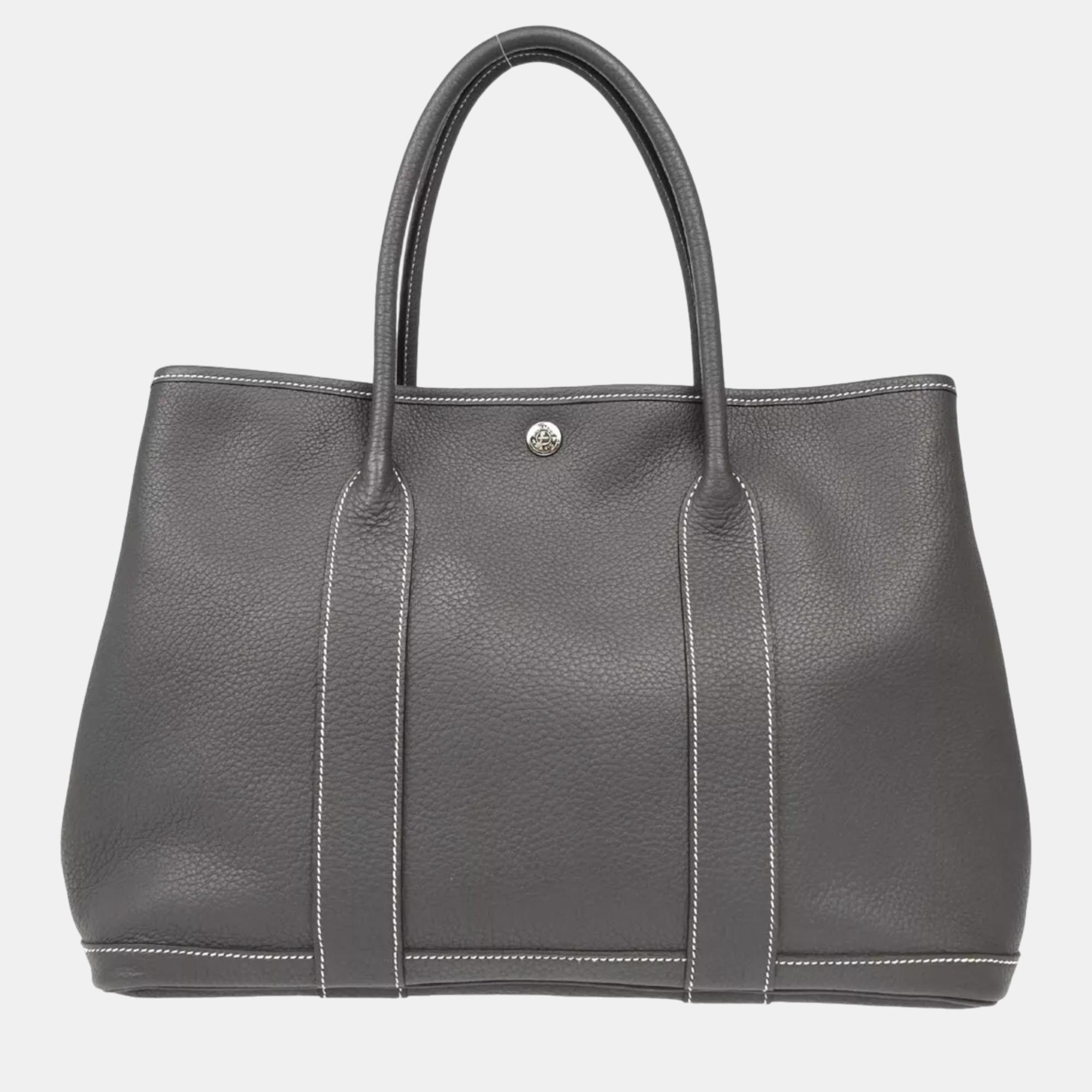 

Hermes Graphite Negonda Garden Party Tote Bag, Grey