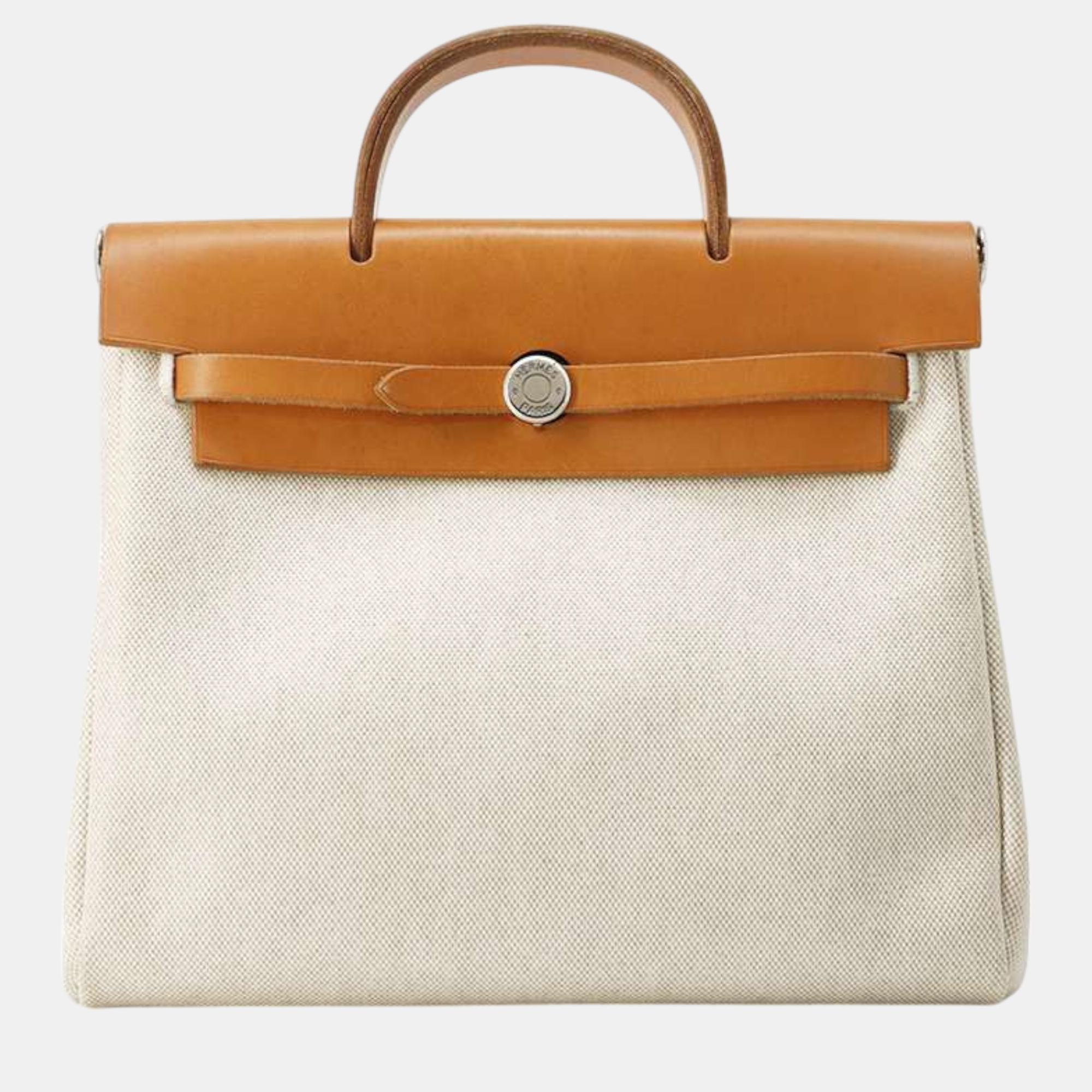 

Hermes Herbag A Dos Natural/Beige Toile H Bashhunter Size Pm