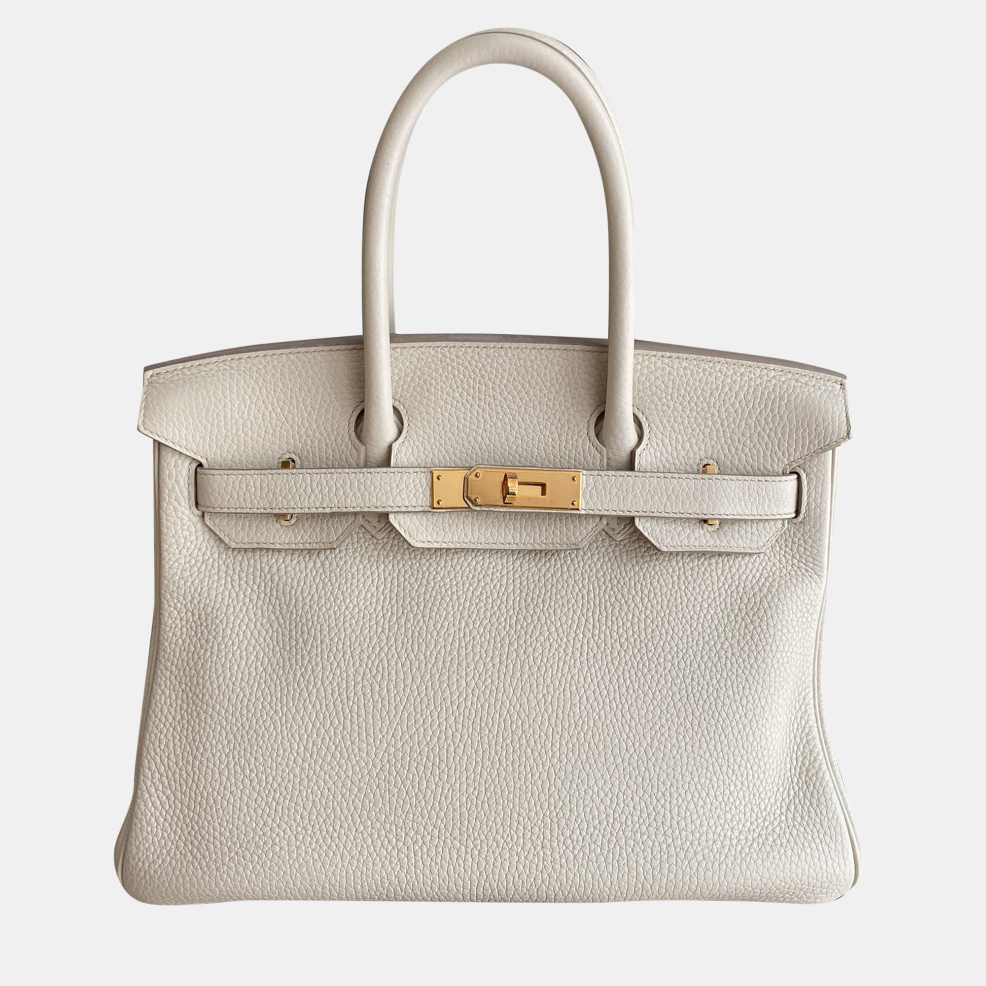

Hermes Ivory Tone Togo Leather Gold Finished Birkin 30