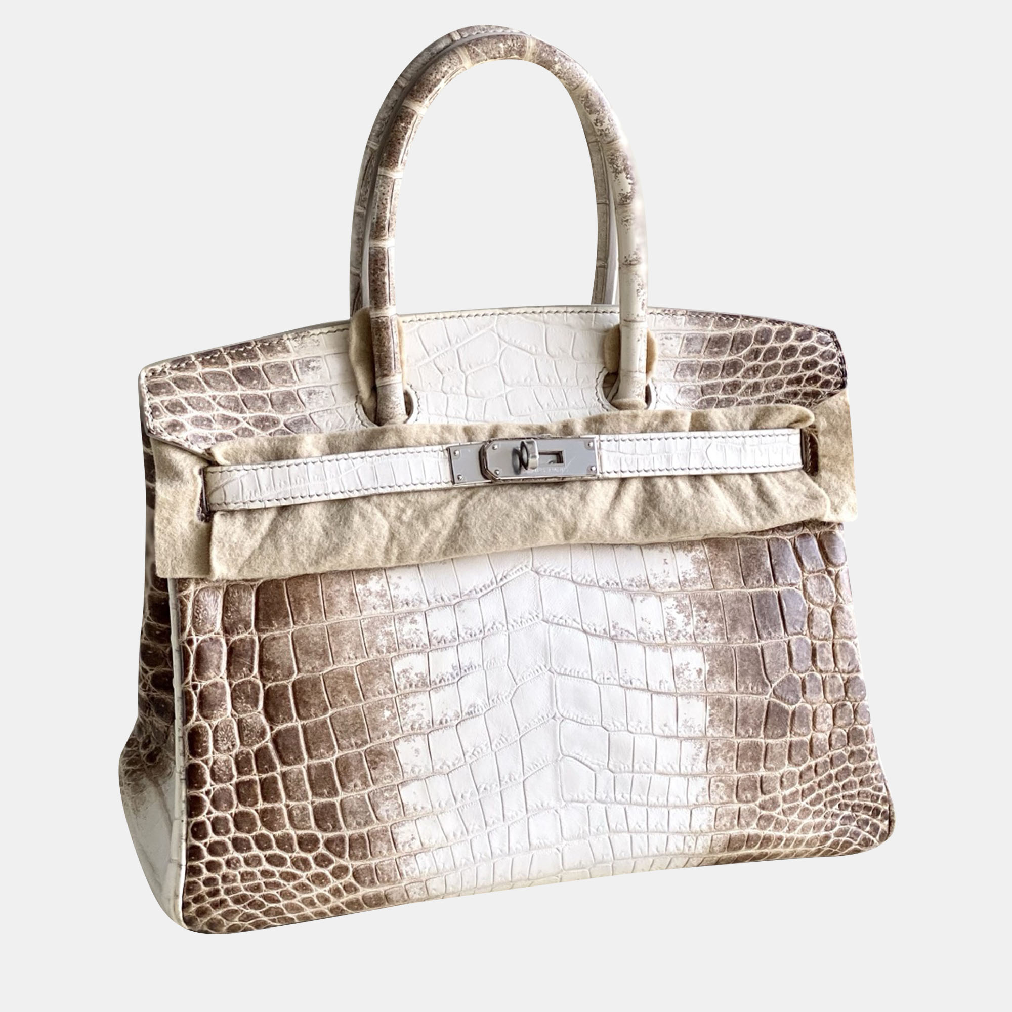 

Hermes White Matte Niloticus Crocodile Himalaya Birkin 30 Handbag