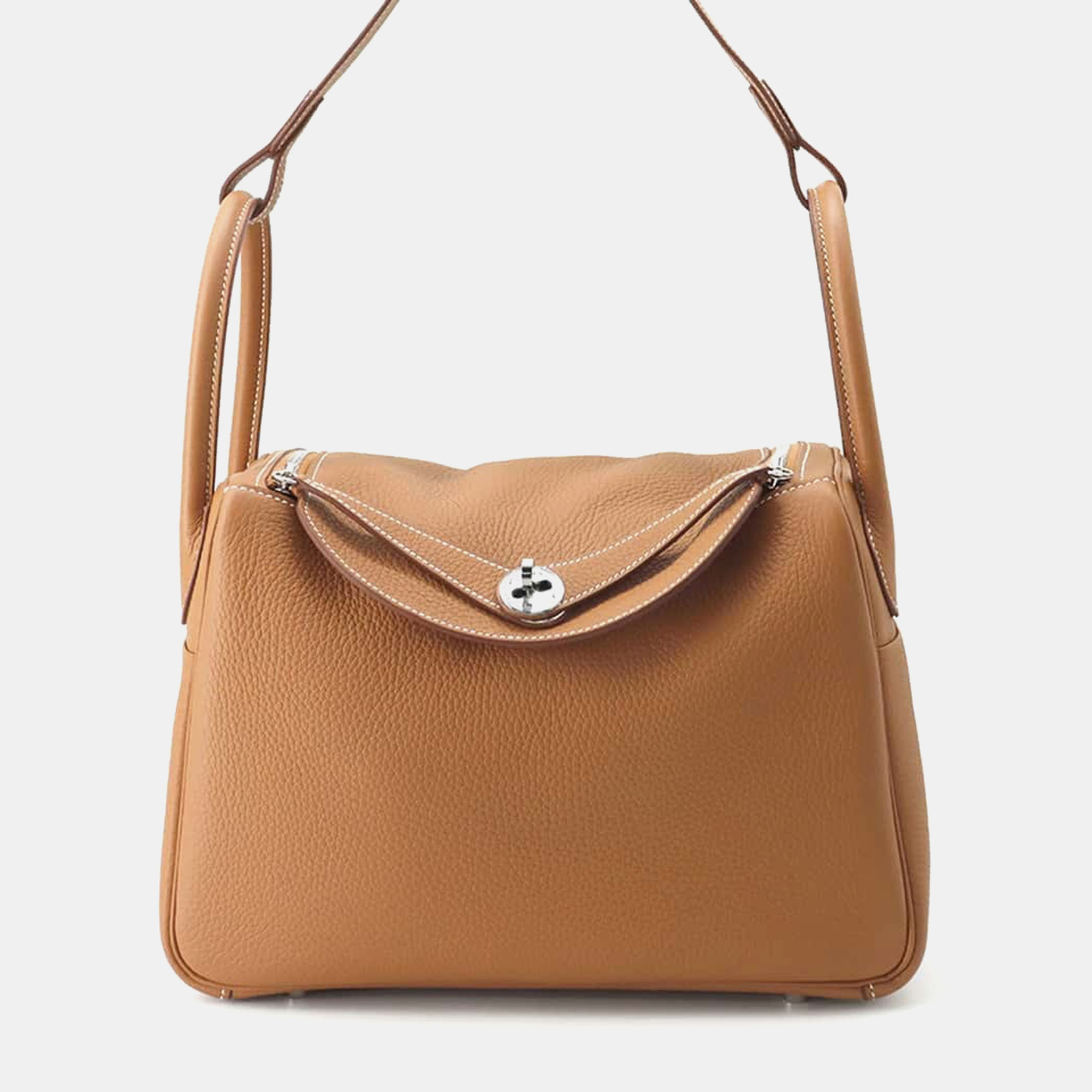 

Hermes Gold Taurillon Clemence Leather 30 Lindy Shoulder Bag