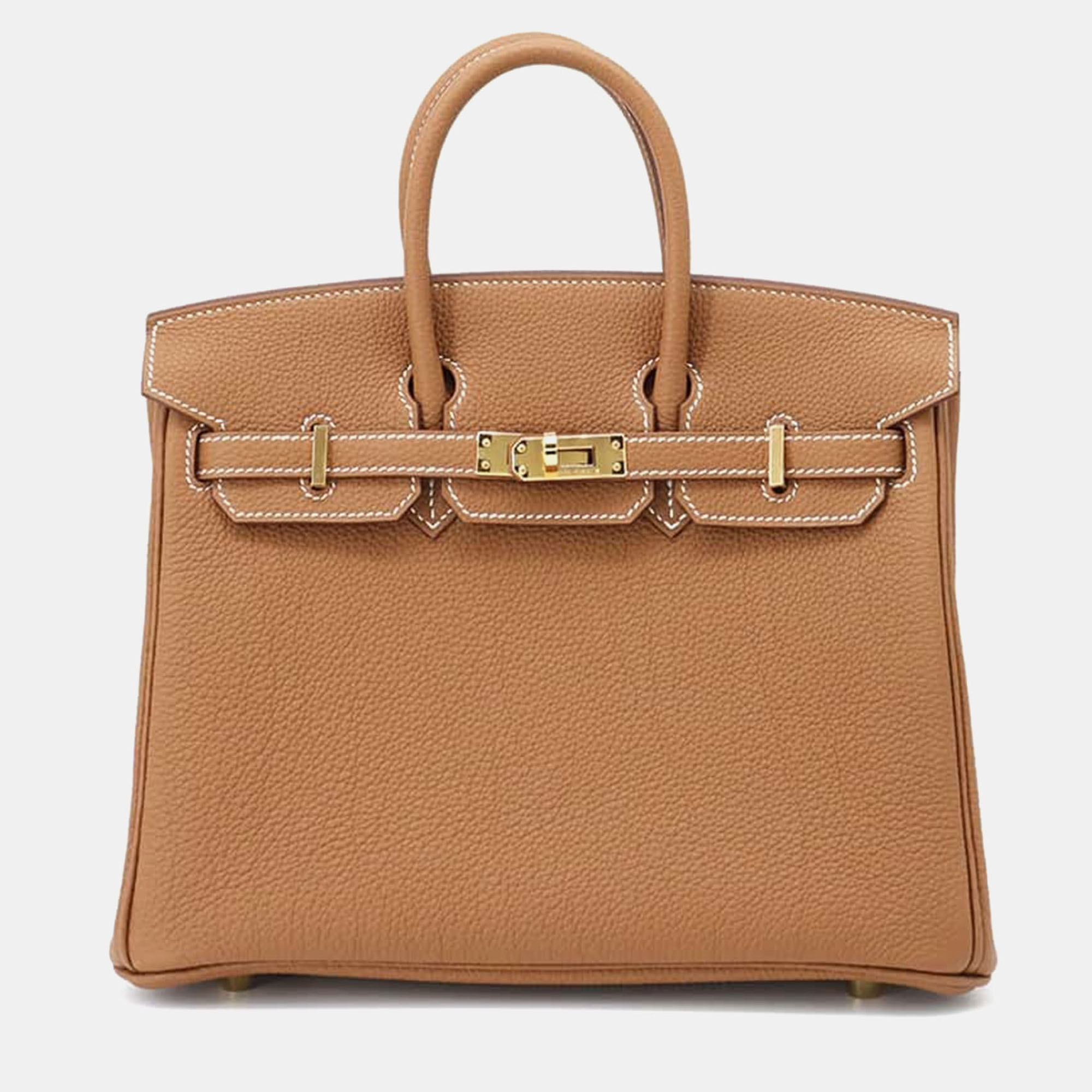

Hermes Gold Togo Leather Birkin 25 Handbag