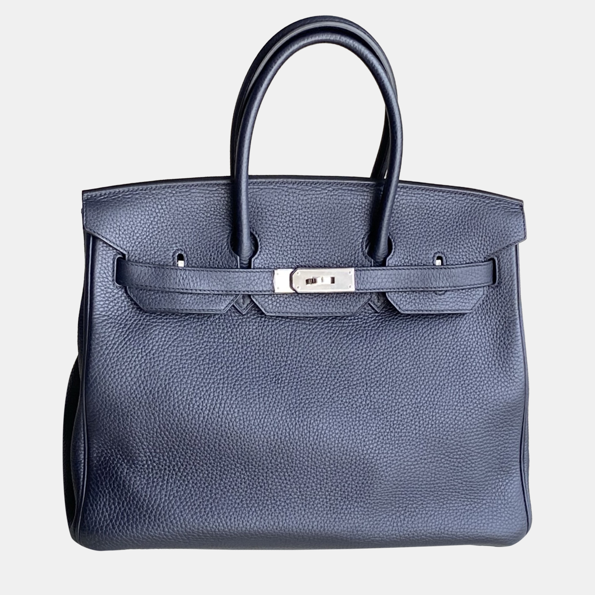 

Hermes Deep Blue Togo Leather Birkin 35 Tote Bag