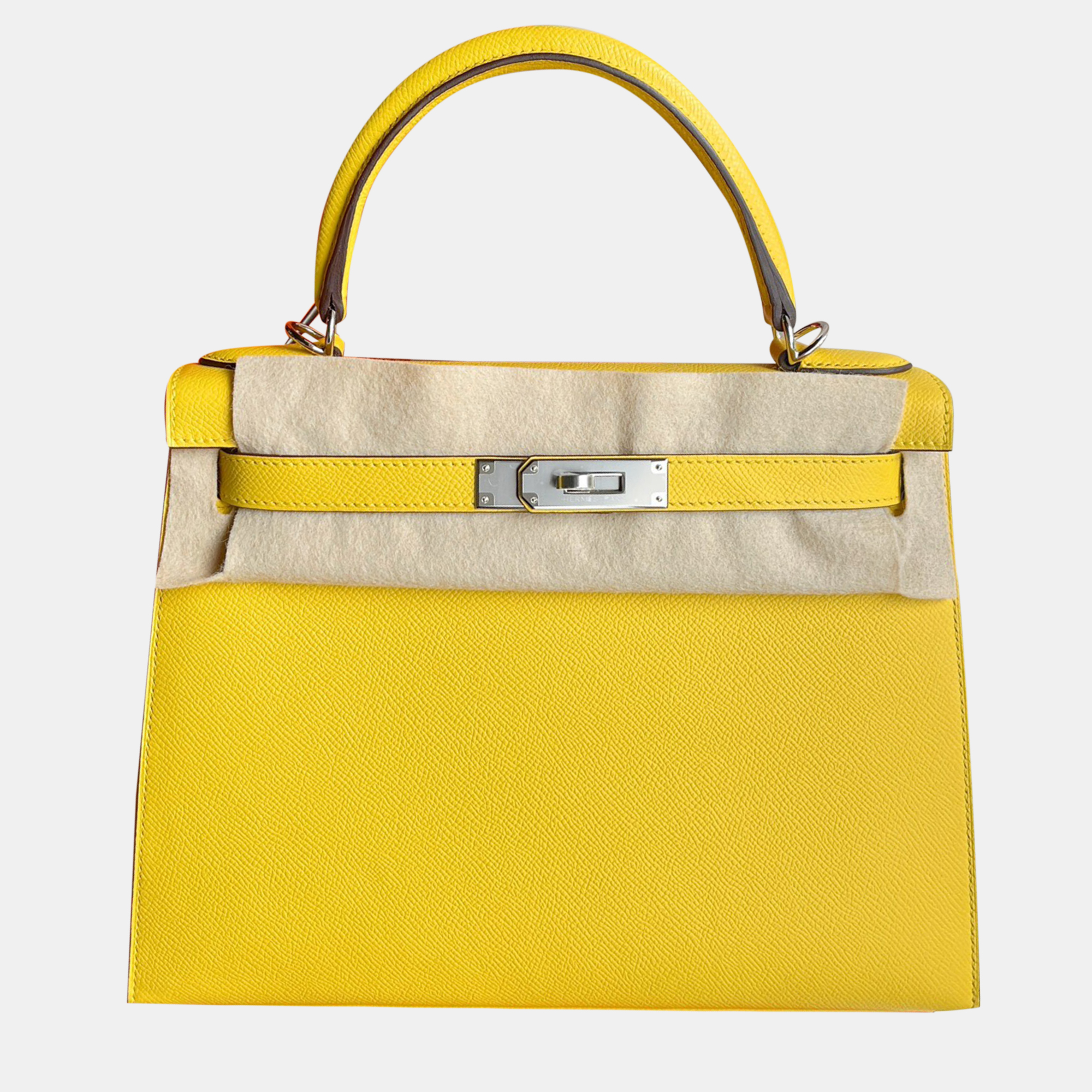 

Hermes Naples Yellow Epsom Leather Kelly 28 Top Handle Bag