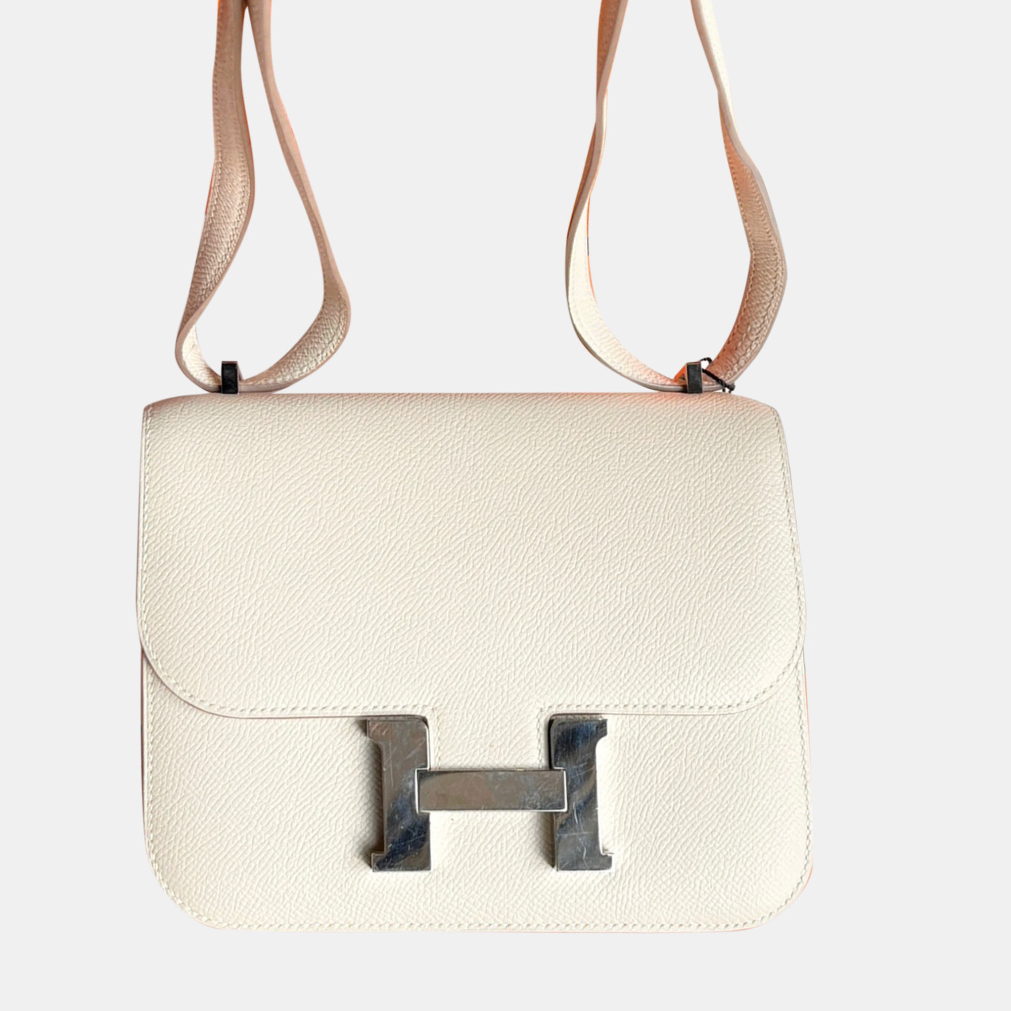 

Hermes Milk White Epsom Leather Constance 19 Shoulder Bag