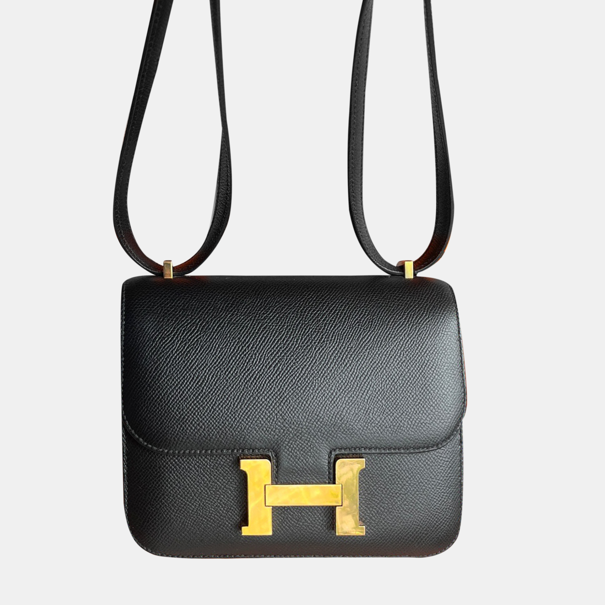 

Hermes Black Epsom Leather Constance 19 Shoulder Bag