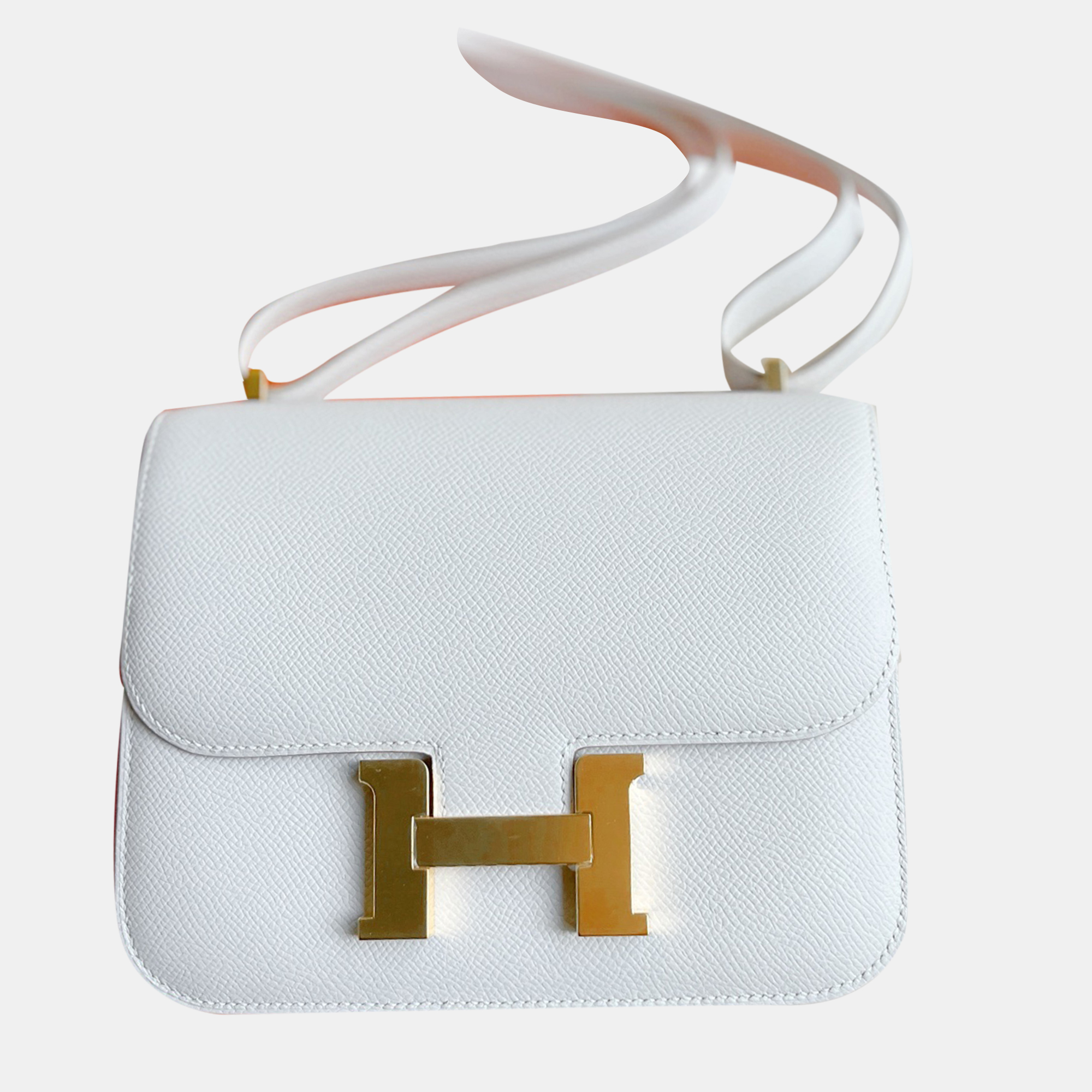 

Hermes Milk Grey Epsom Leather Constance 19 Shoulder Bag