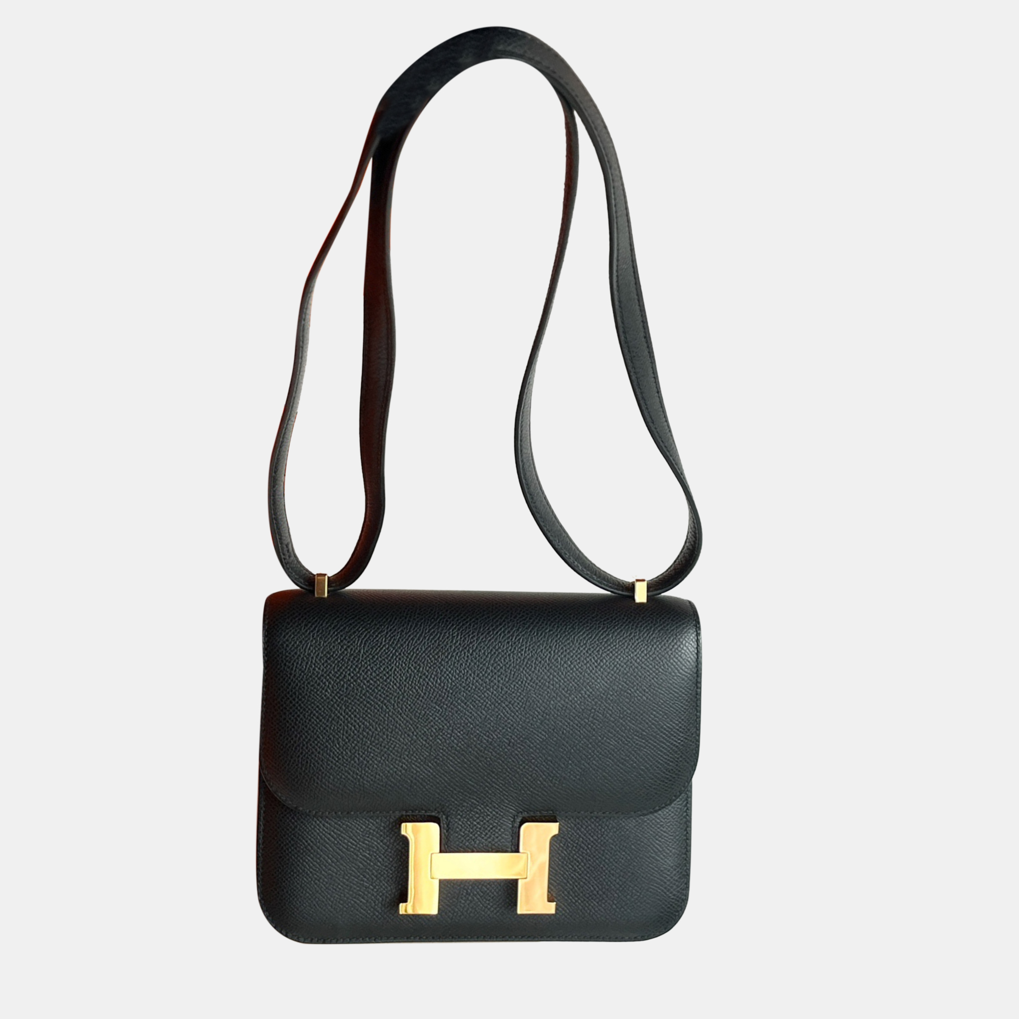 

Hermes Black Epsom Leather Constance 19 Shoulder Bag