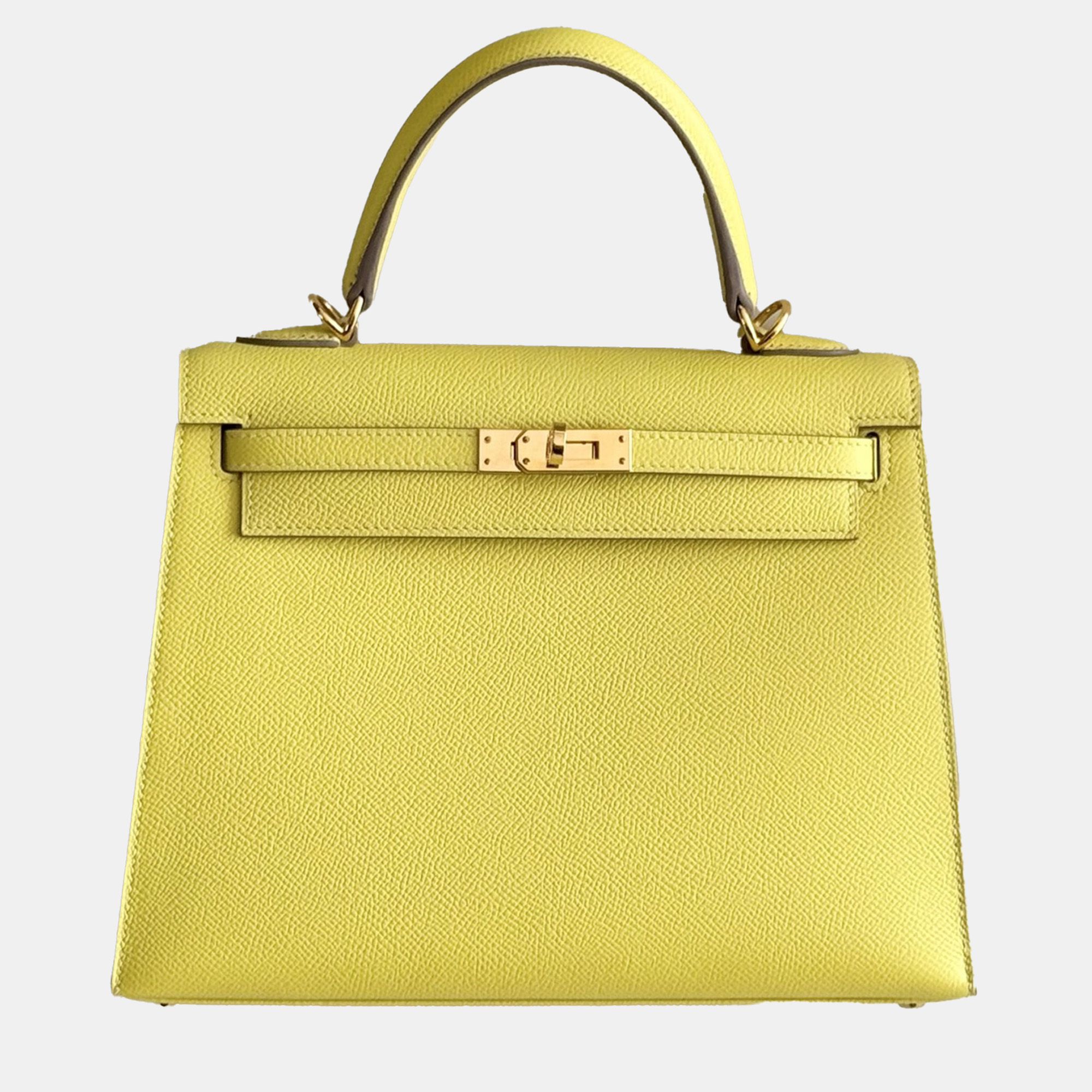 

Hermes Lemon Yellow Epsom Leather Kelly 25 Gold Hardware Shoulder Bag
