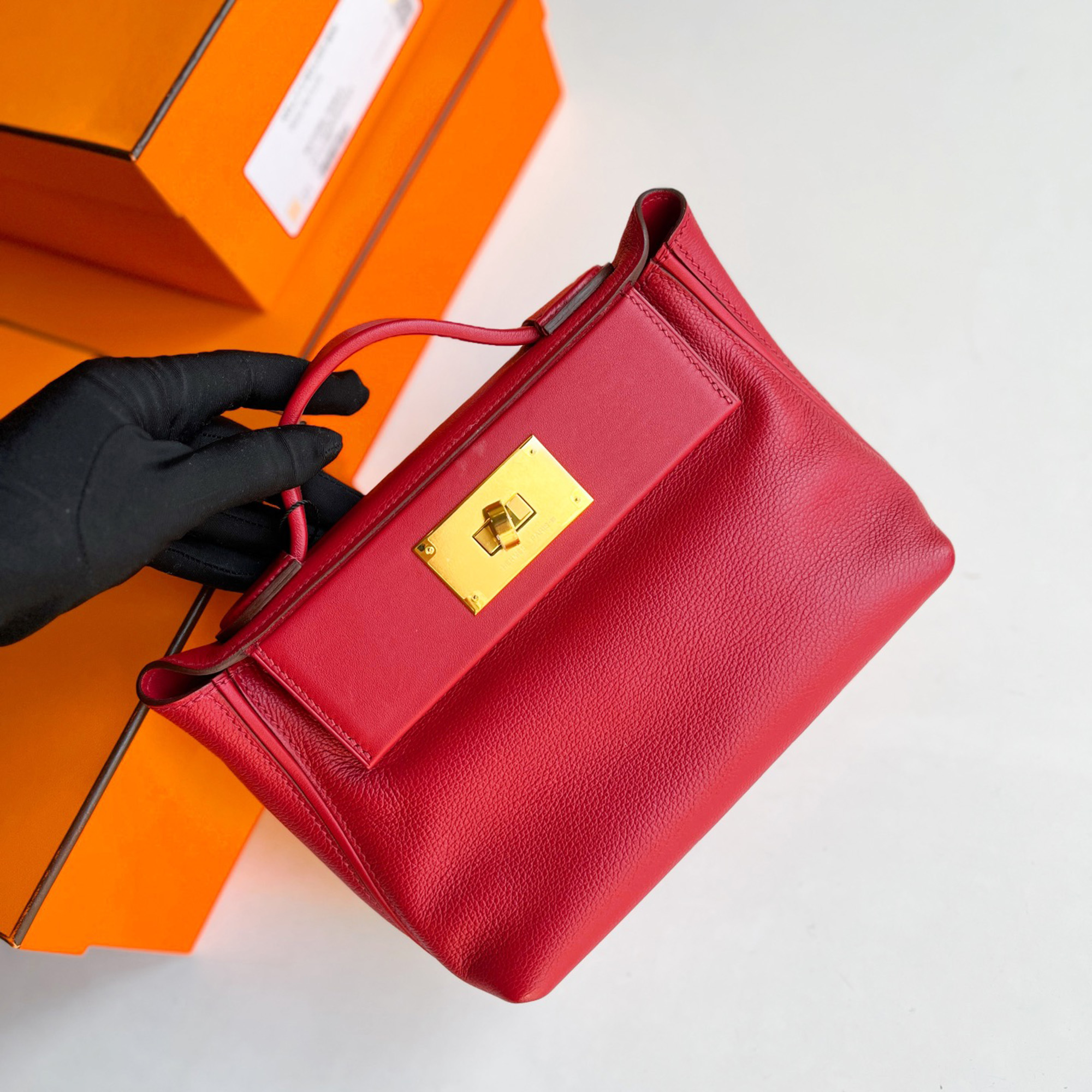 

Hermes Mini Red Clemence Leather 24/24 Shoulder Bag
