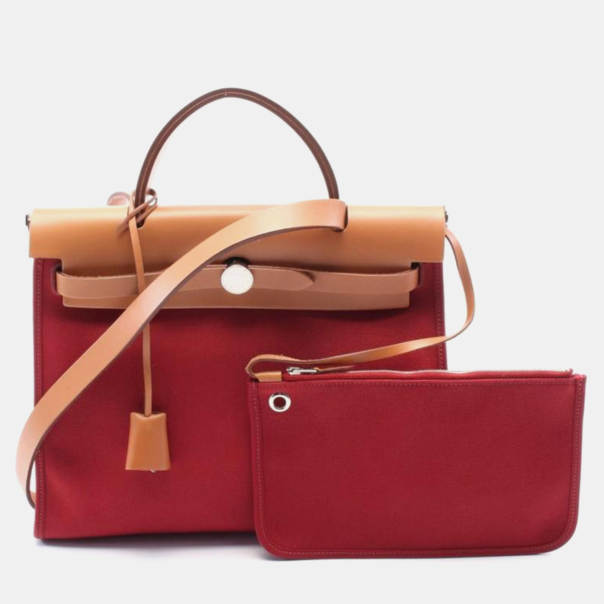 

Hermes Toile & Vache Hunter Herbag Zip 31 Satchel Bag, Brown