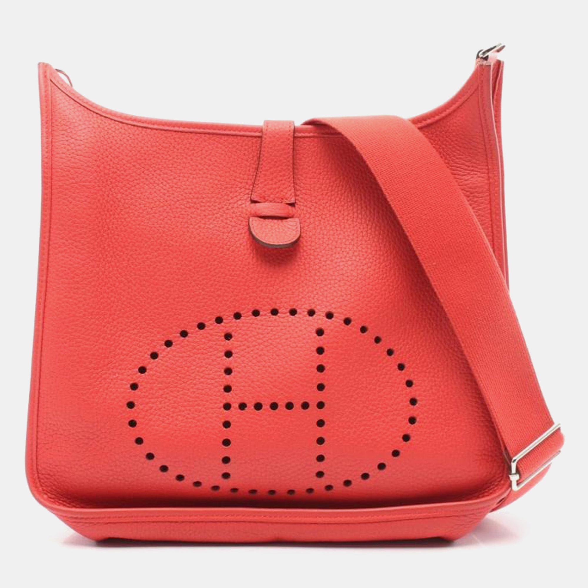 

Hermes Taurillon Clemence Evelyne III PM Shoulder Bag, Red