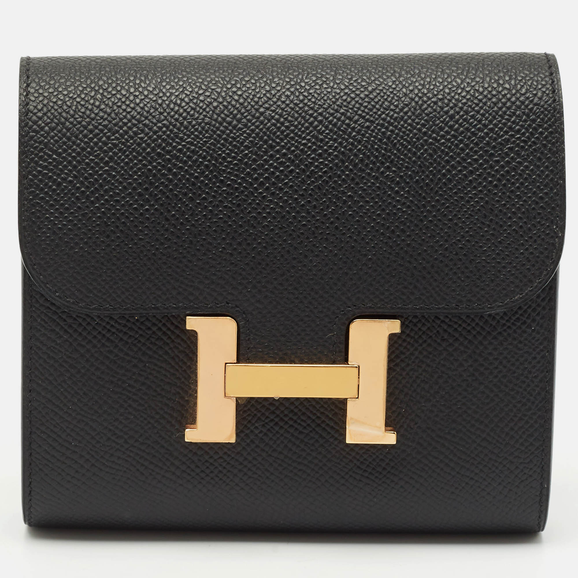

Hermès Noir Epsom Leather Constance Slim Wallet, Black