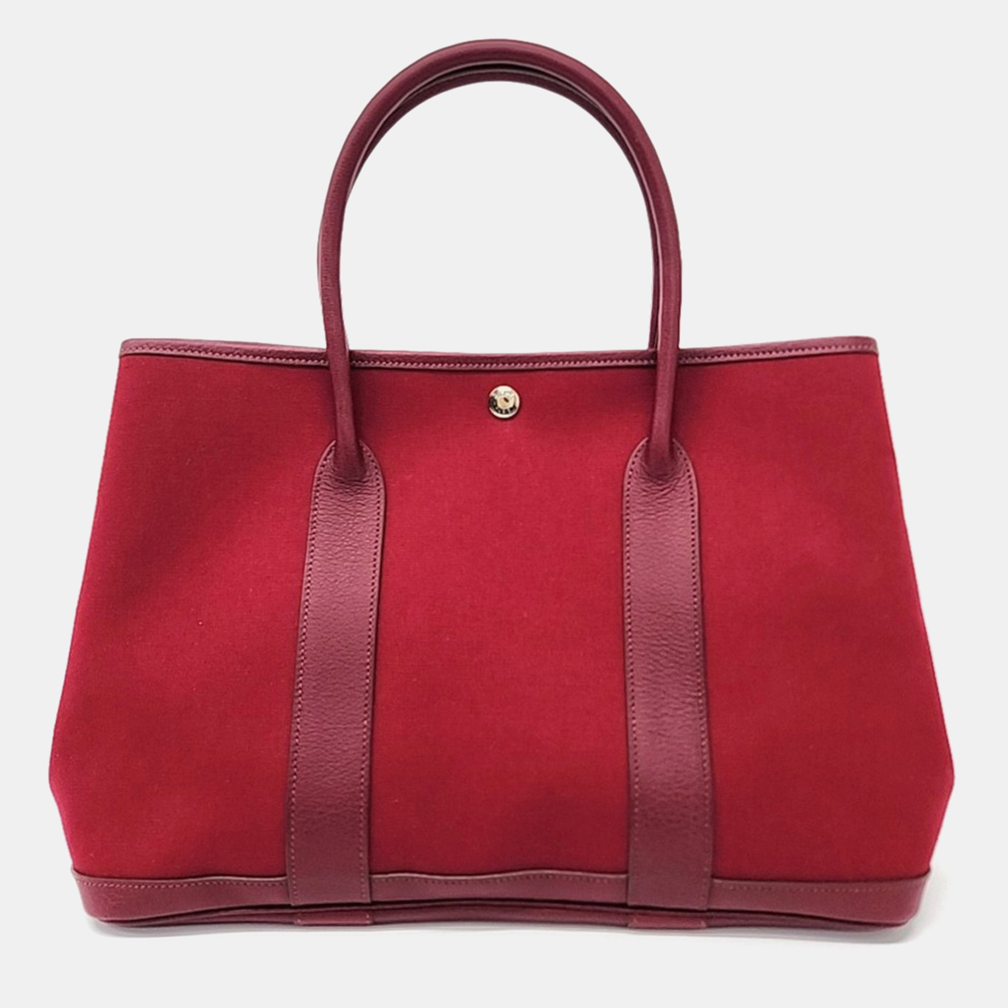 

Hermes Red Leather Garden Party 36 bag