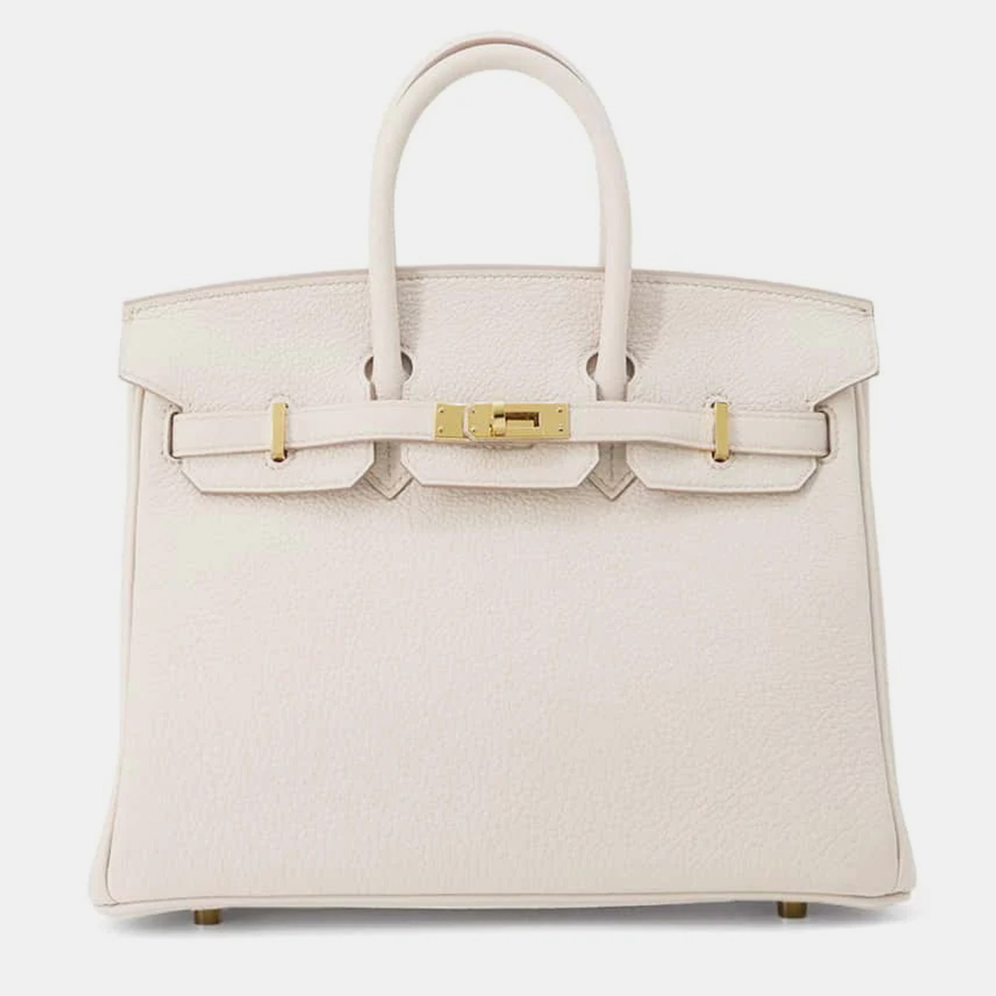 

Hermes Beton Togo Leather Birkin 25 Tote Bag, White