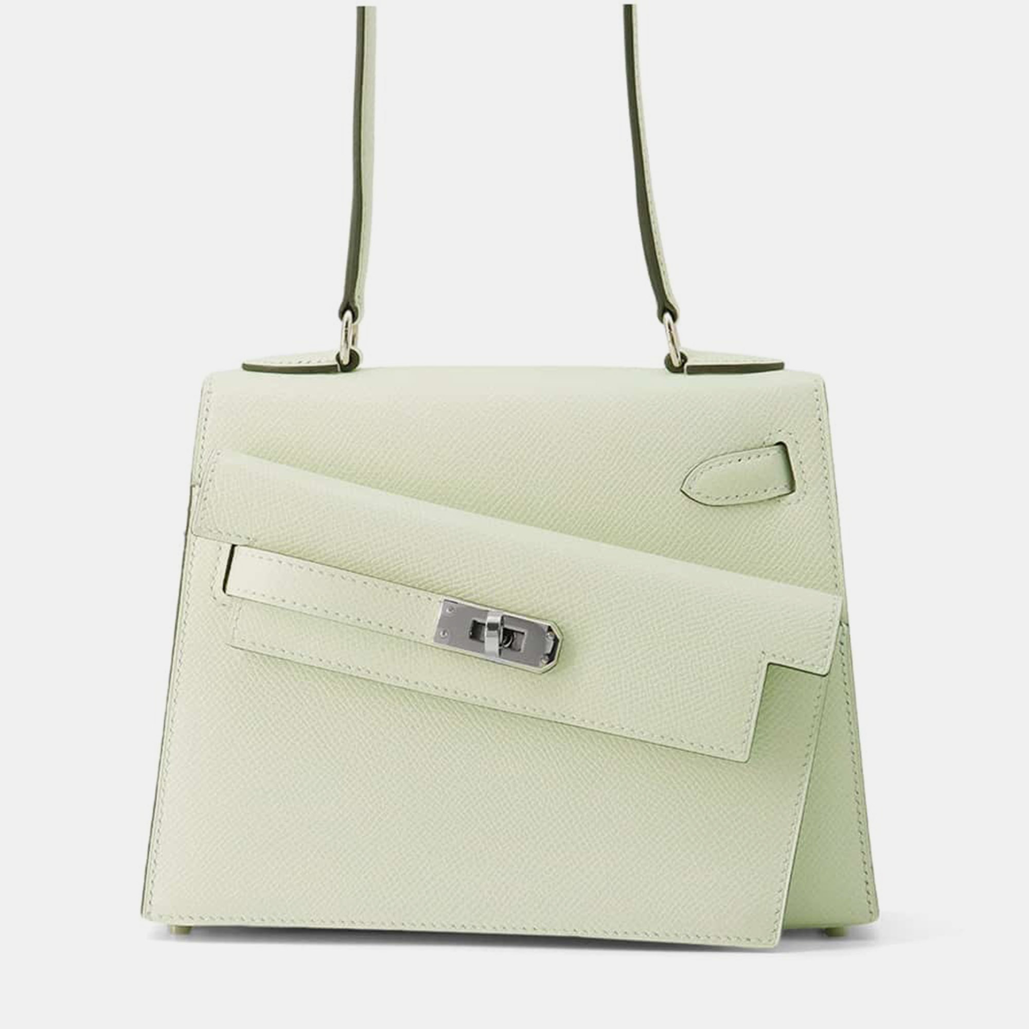 

Hermes Vert Fizz Epsom Leather Kelly Desordre 20 Bag, Green