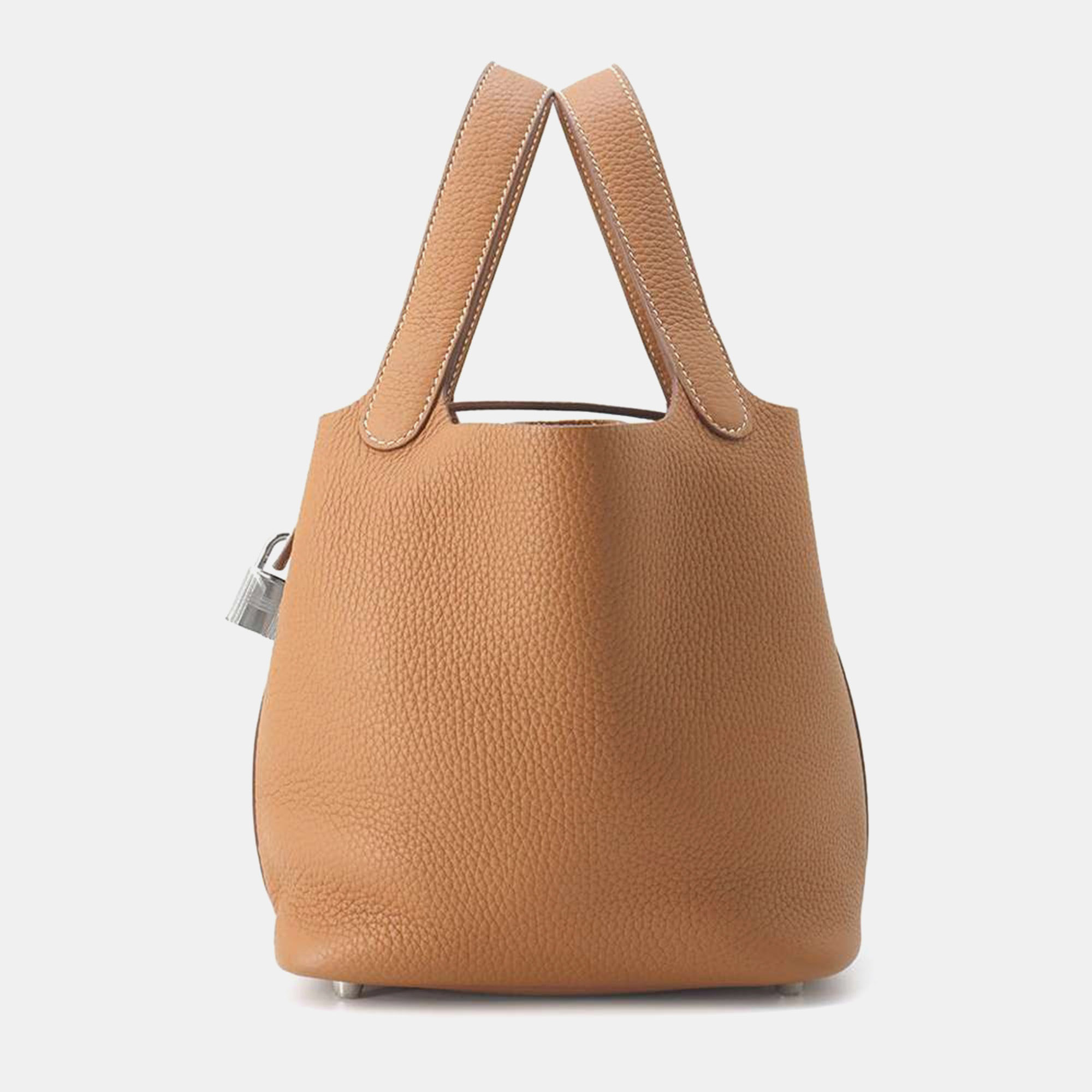 

Hermes Gold Taurillon Clemence Leather Picotin Lock PM Shoulder Bag