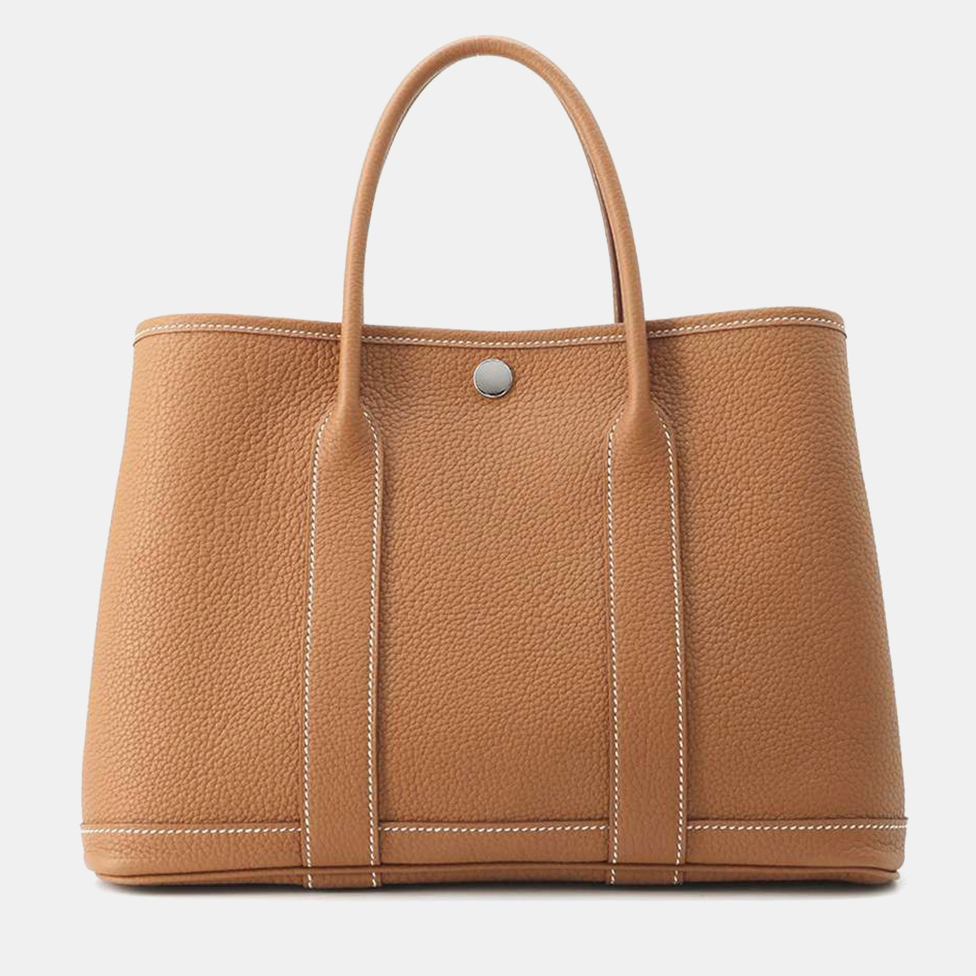 

Hermes Gold Negonda Leather Garden Party TPM Tote Bag
