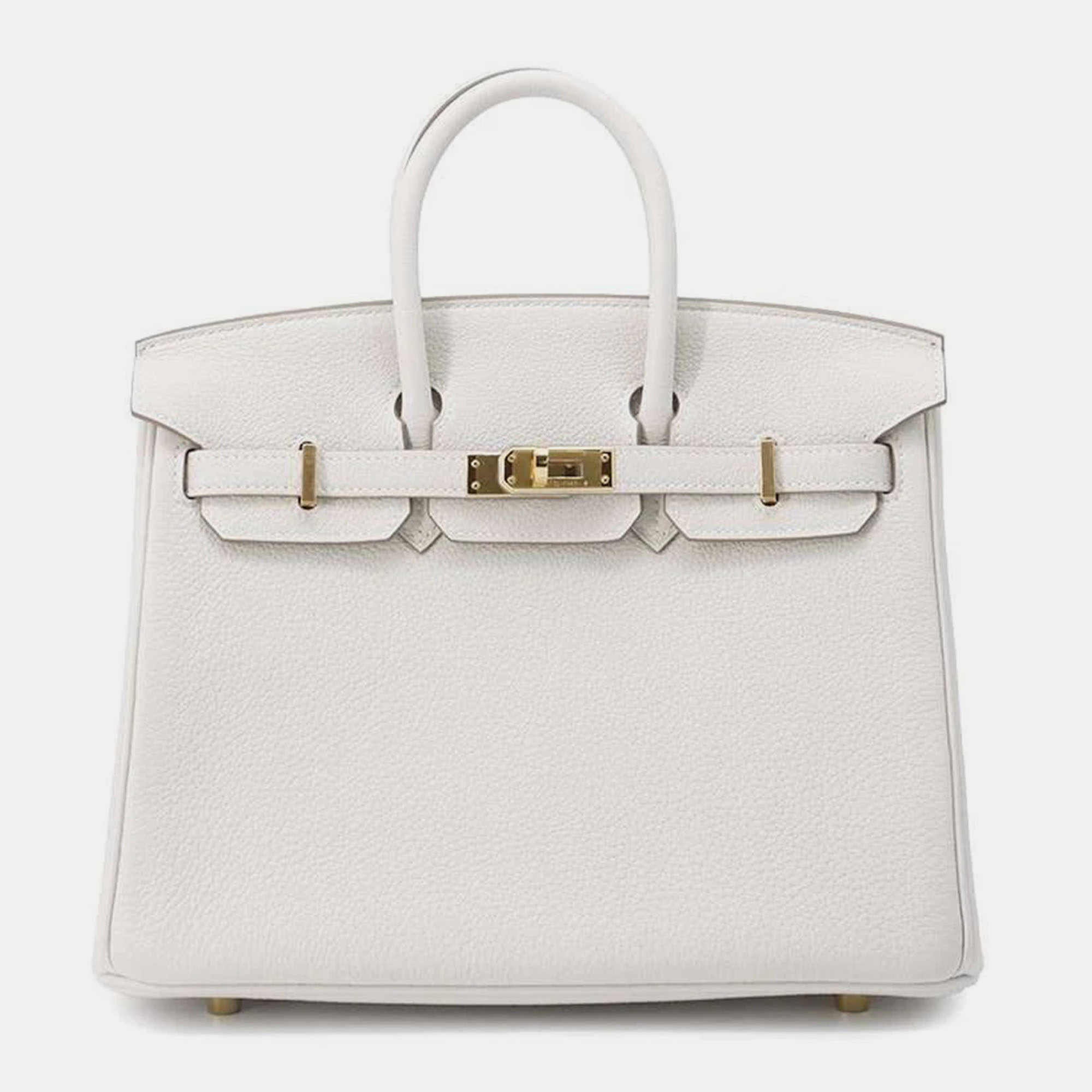 

Hermes Grease Pail Togo Leather Birkin Size, White