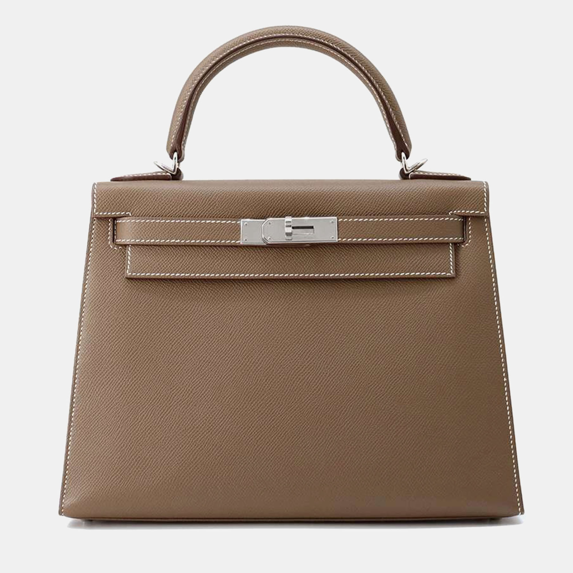 

Hermes Etoupe Epsom Outside Kelly Size, Brown