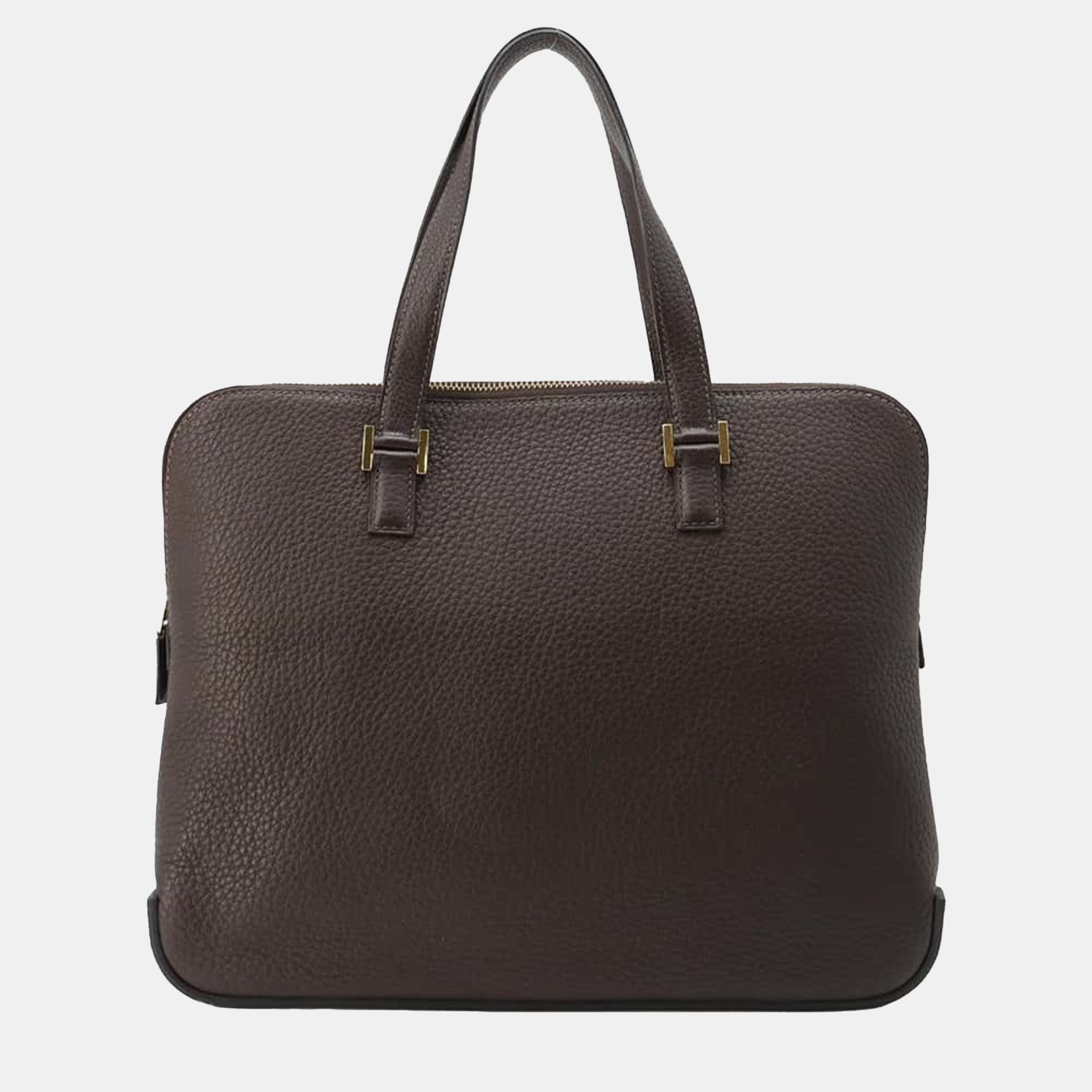 

Hermes Brown Fjord Leather Escapade Handbag