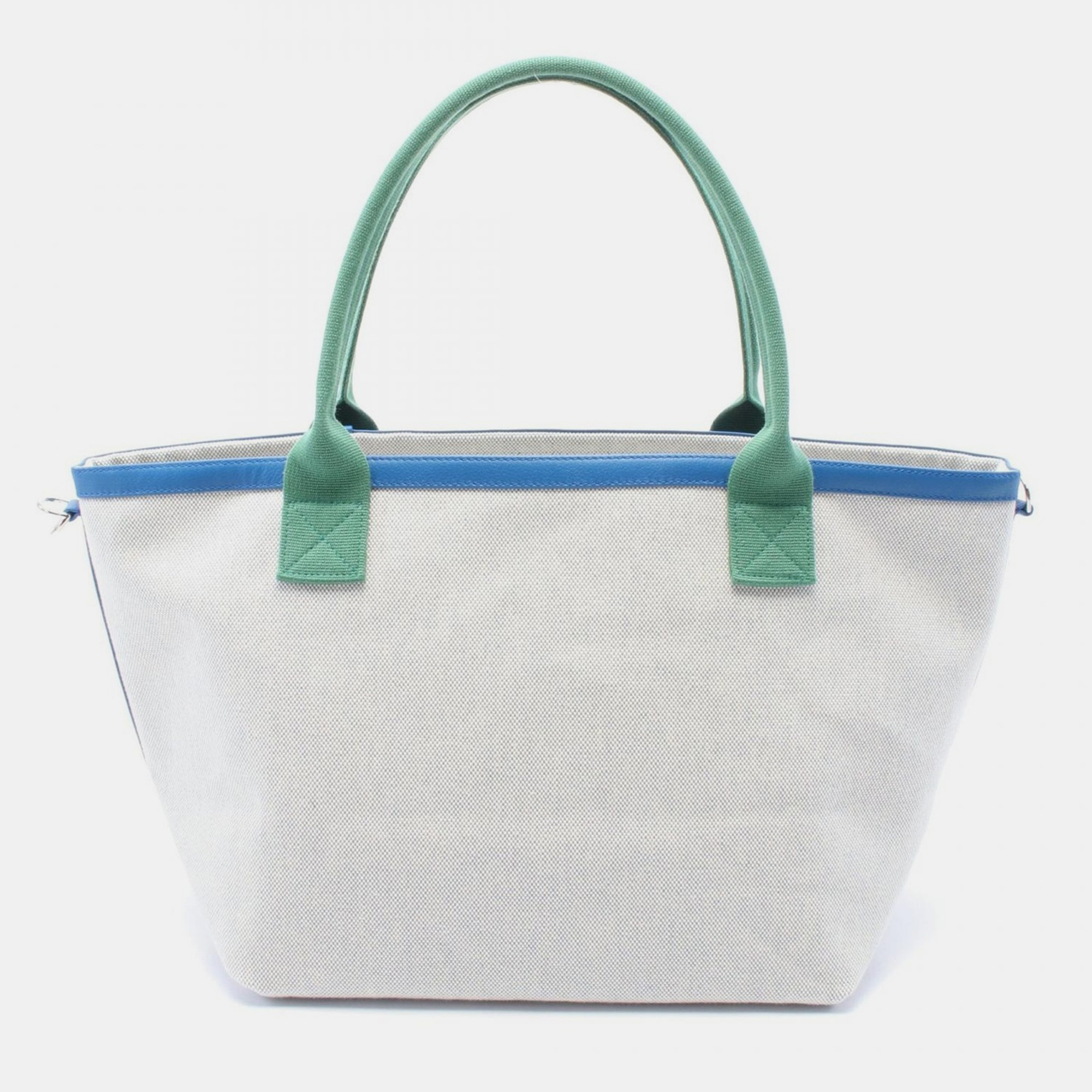 

Hermes Natural Toile H Leather Petite H So Cabas Tote Bag, Blue