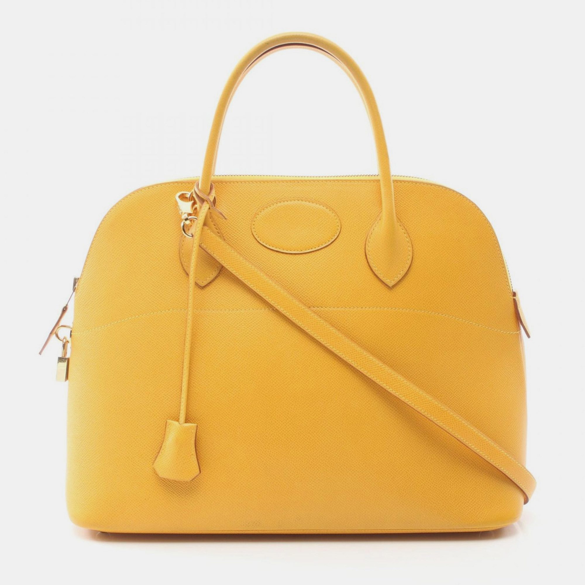 

Hermes Jaune Courchevel Bolide 35 Shoulder Handbag, Yellow