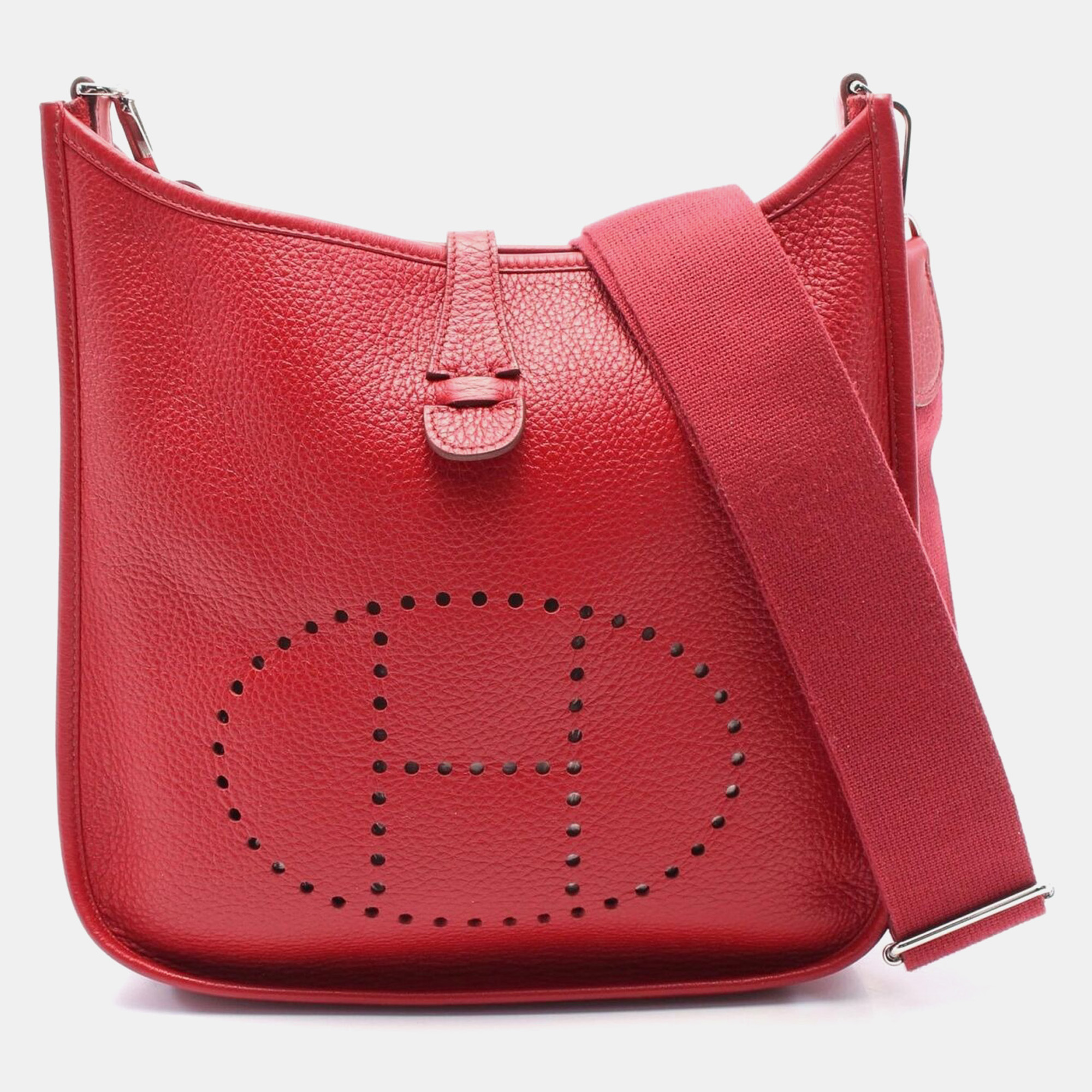 

Hermes Evelyne 3 Troyes Pm Shoulder Bag Clemence Leather Red