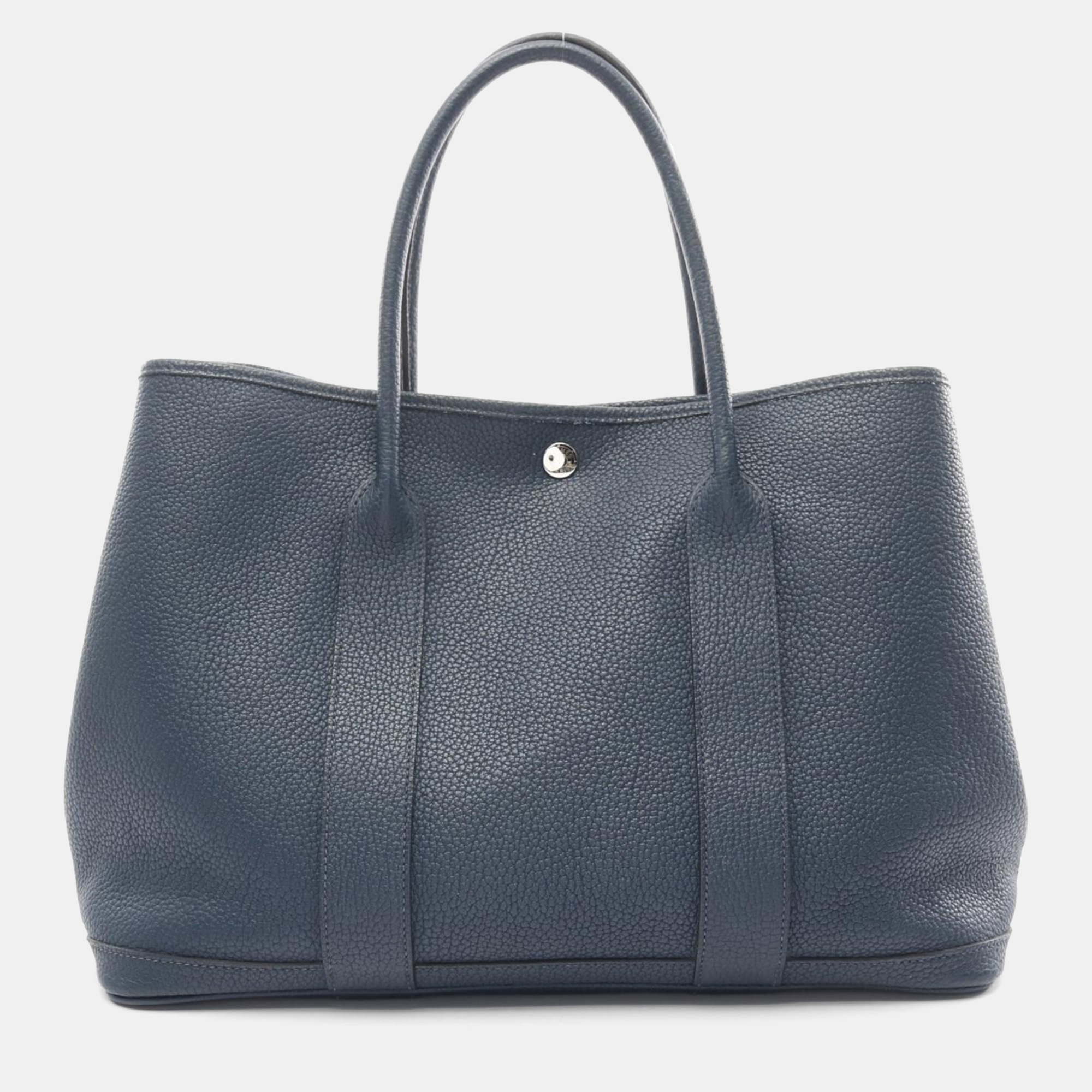 

Hermes Garden Party Pm Hand Tote Bag Negonda Leather Navy, Navy blue