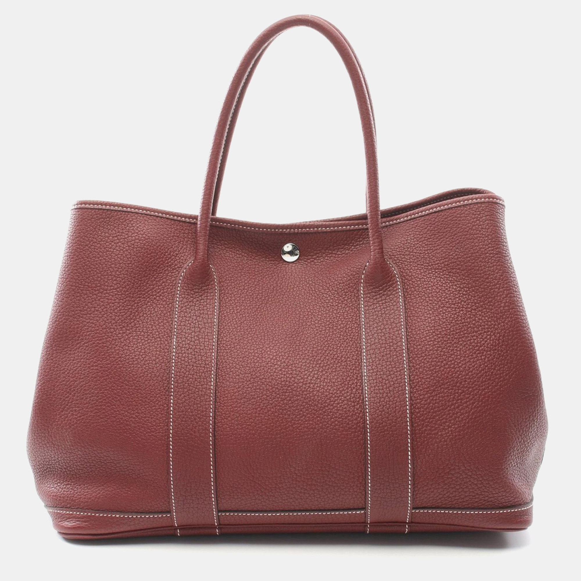 

Hermes Garden Party Pm Tote Bag P Negonda Leather Rouge H Shw, Red