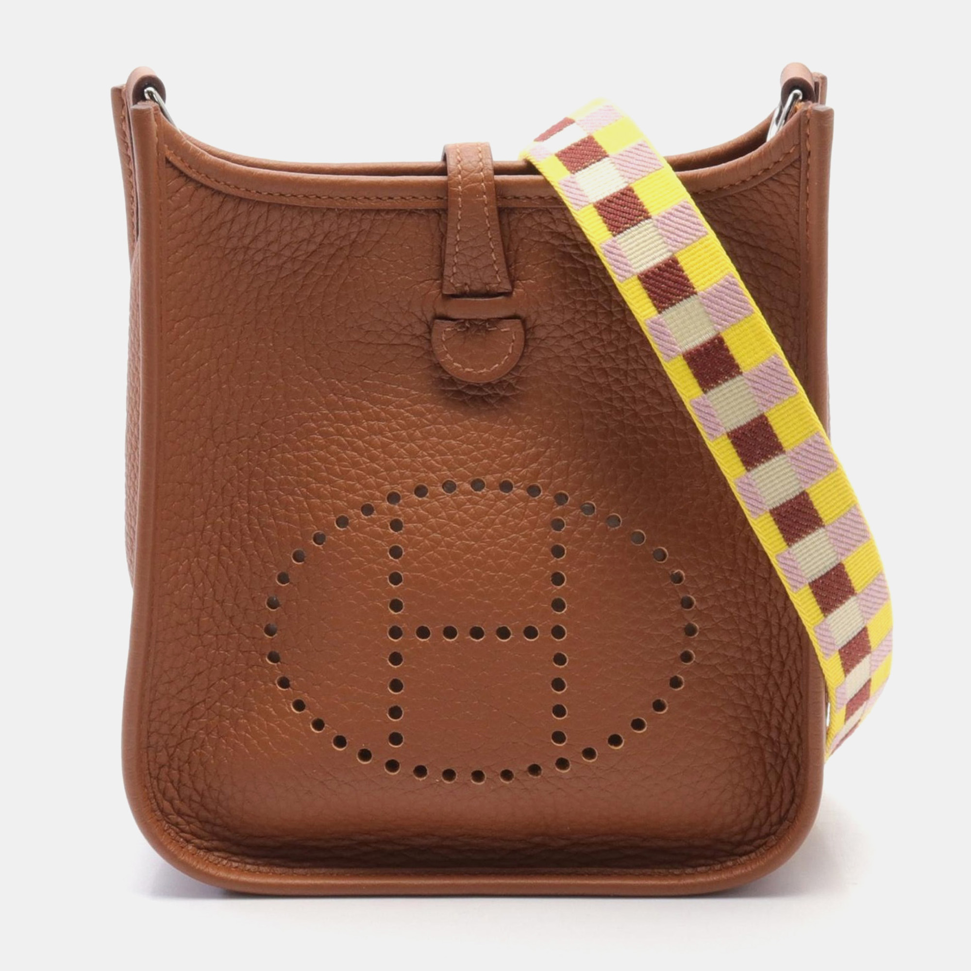 

Hermes Brown Clemence Leather Evelyne TPM Shoulder Bag