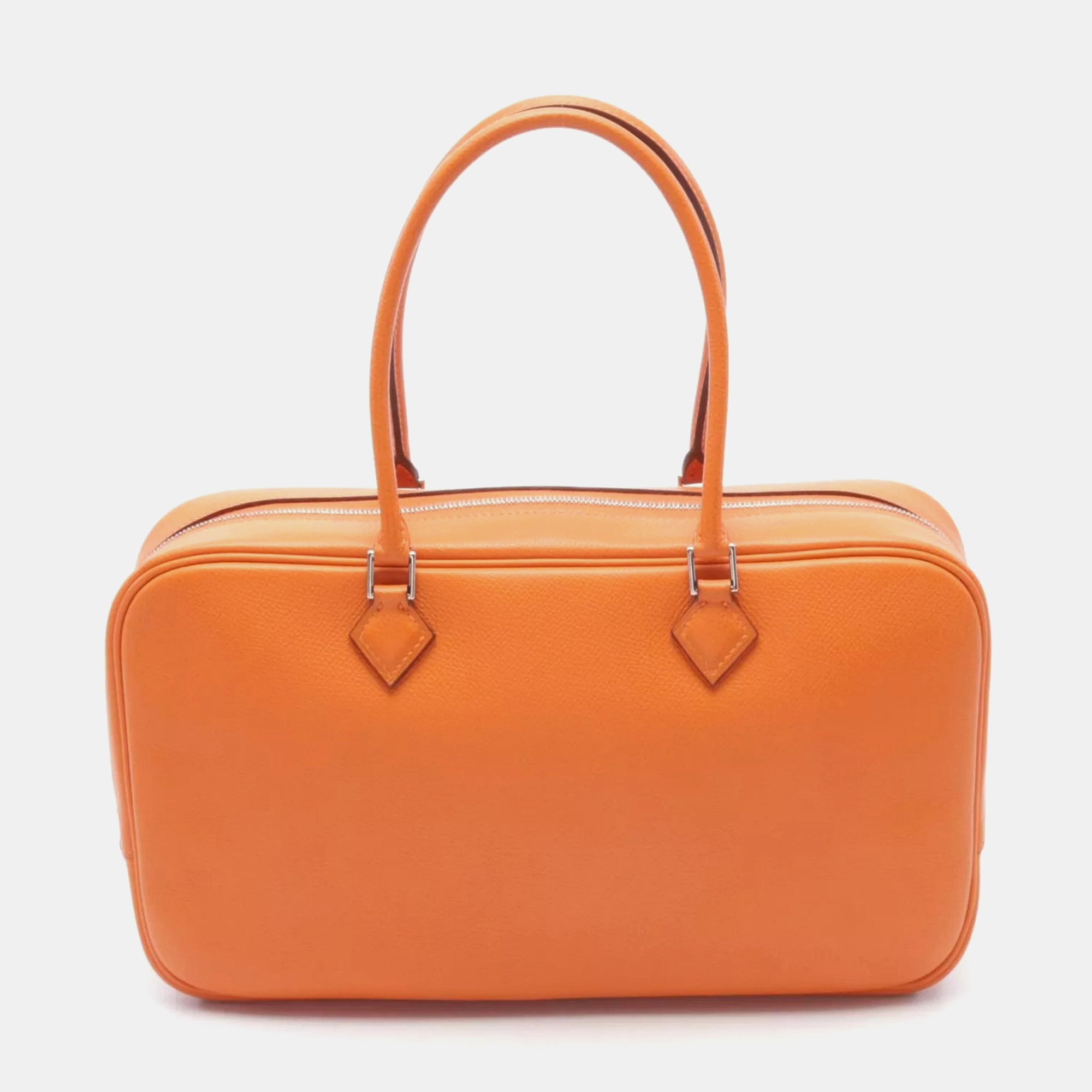 

Hermes Orange Epsom Leather Plum Elan 28 Handbag