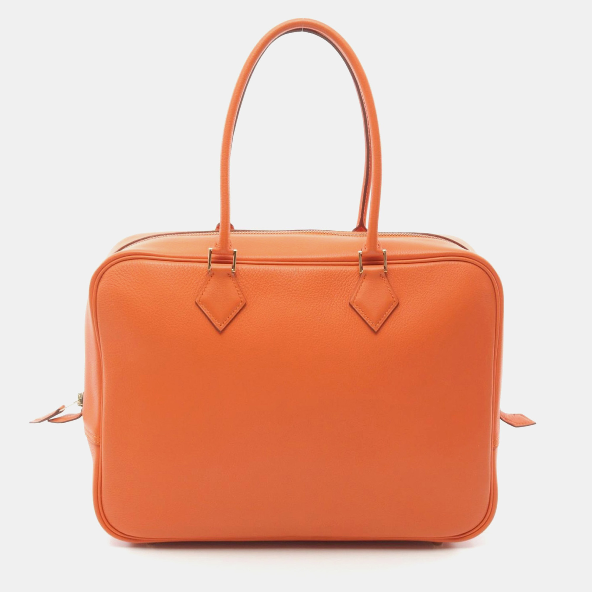 

Hermes Orange Madame Leather Plume 32 Hand Bag
