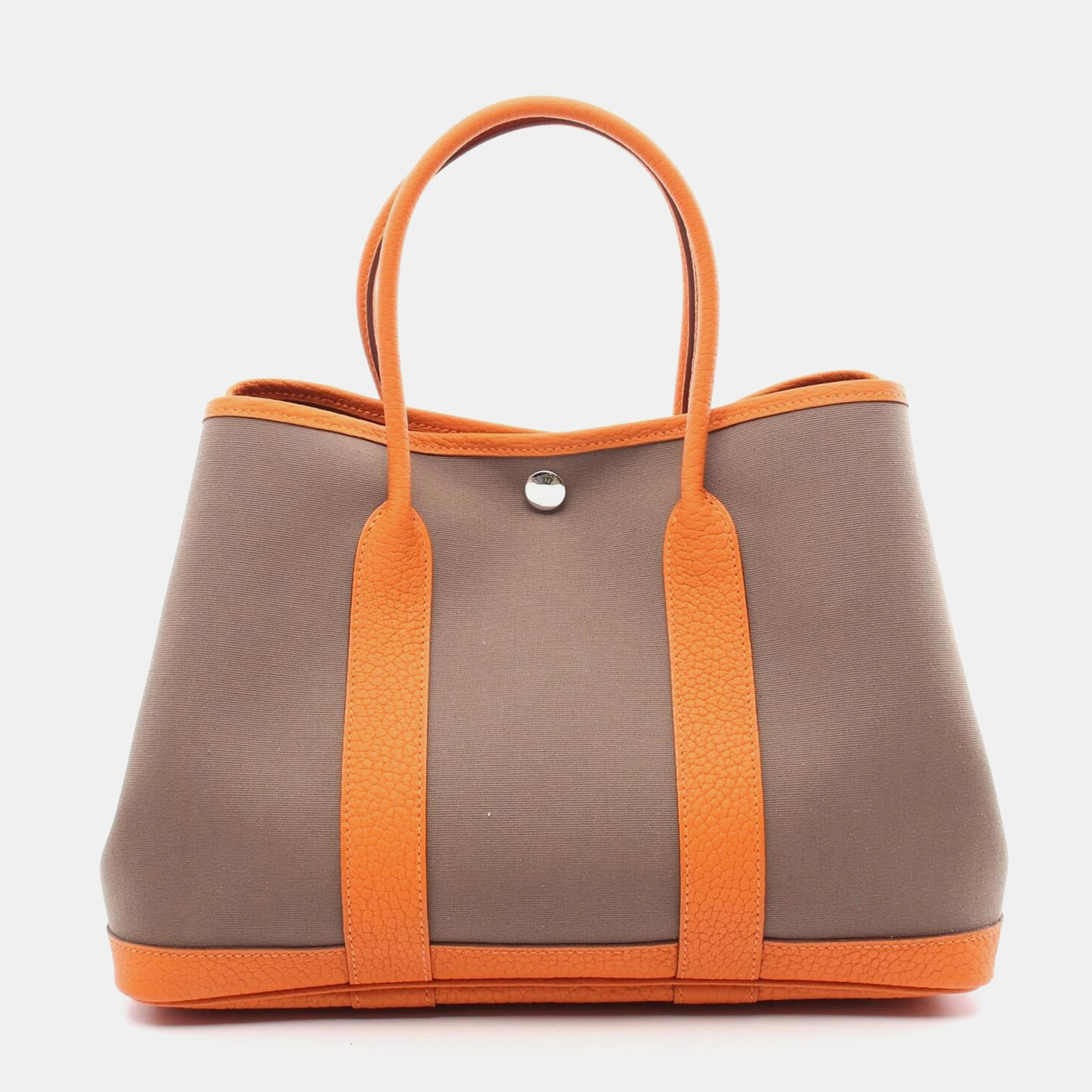 

Hermes Etoupe Grey Toile H Negonda Garden Party TPM Tote Bag