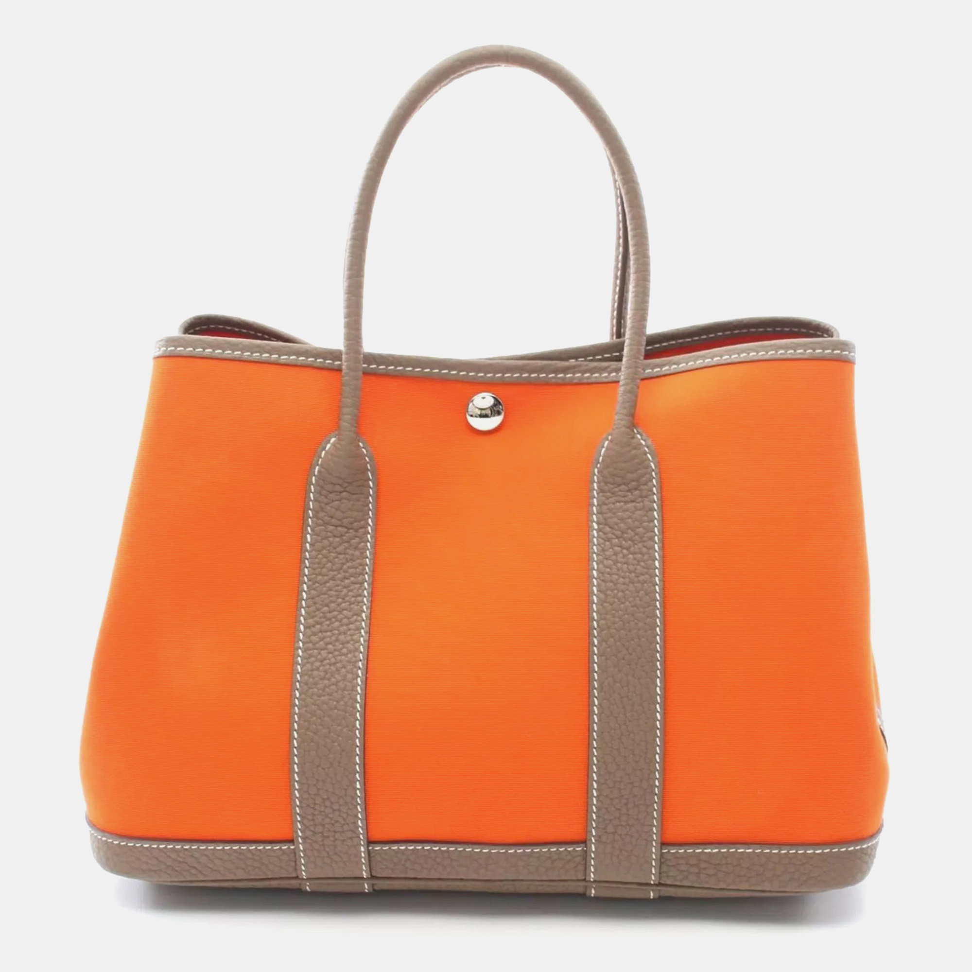 

Hermes Orange Toile H Negonda Garden Party TPM Tote Bag
