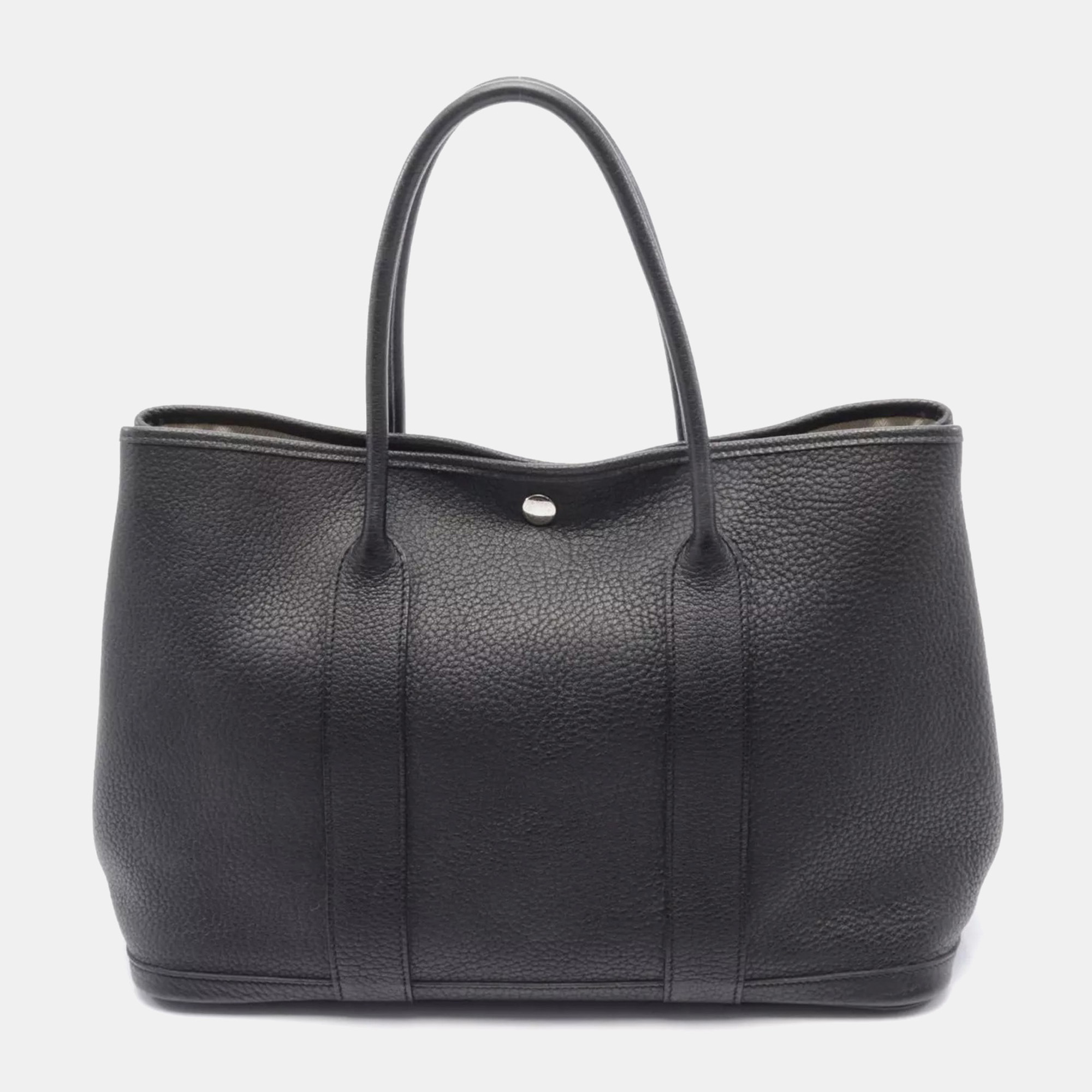 

Hermes Garden Party Pm Tote Bag O Negonda Leather Black Shw