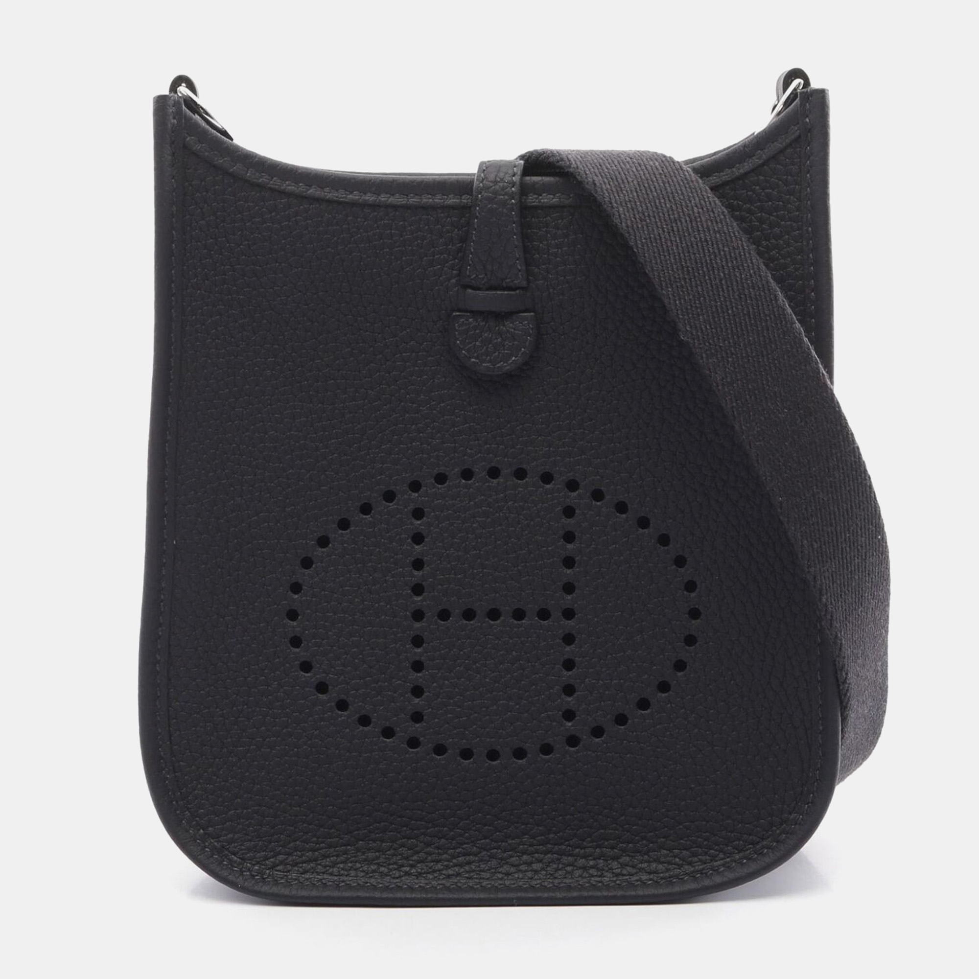 

Hermes Taurillon Clemence Evelyne TPM Amazon Shoulder Crossbody Bag, Black