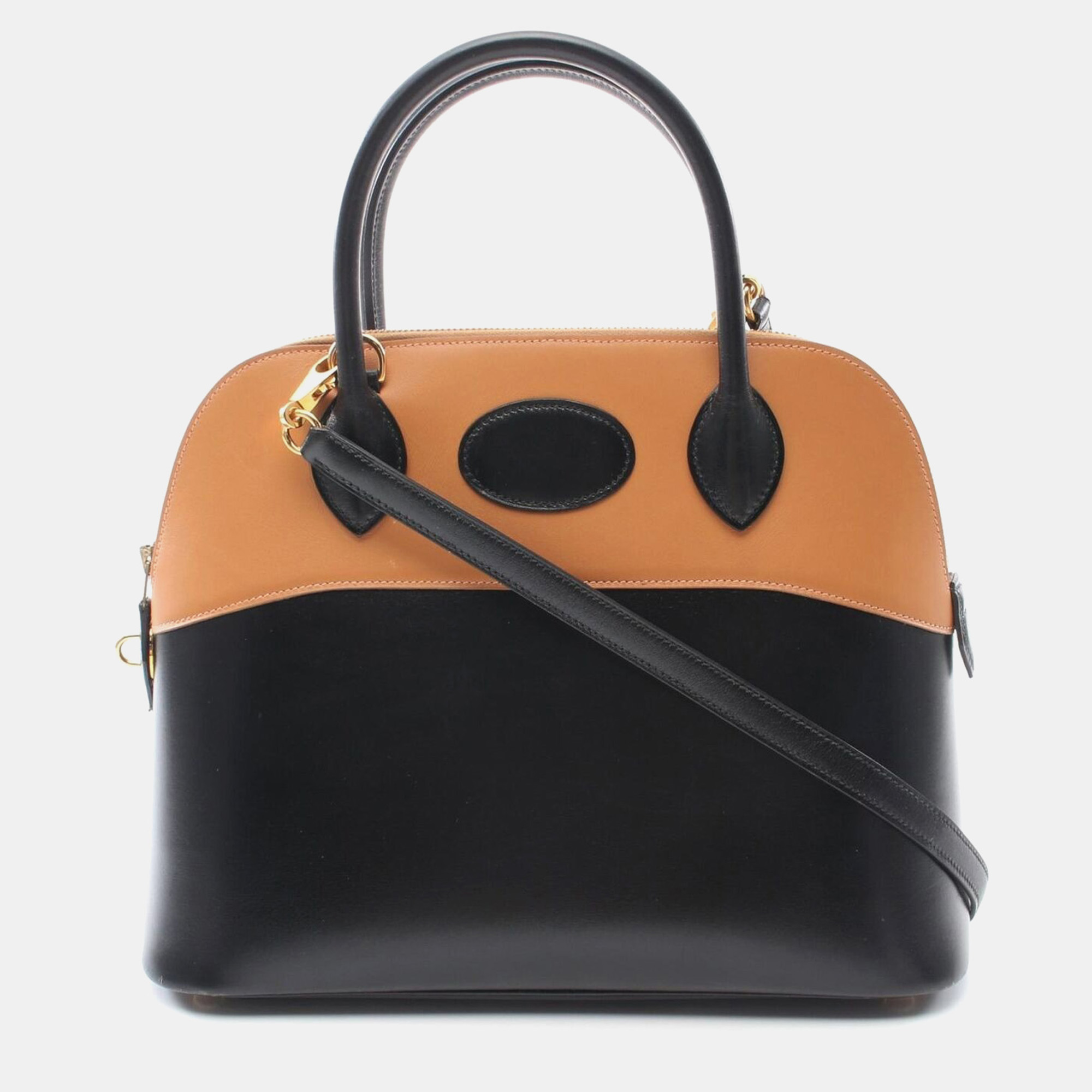 

Hermes Black Brown Calf Leather Bolide31 Shoulder Handbag